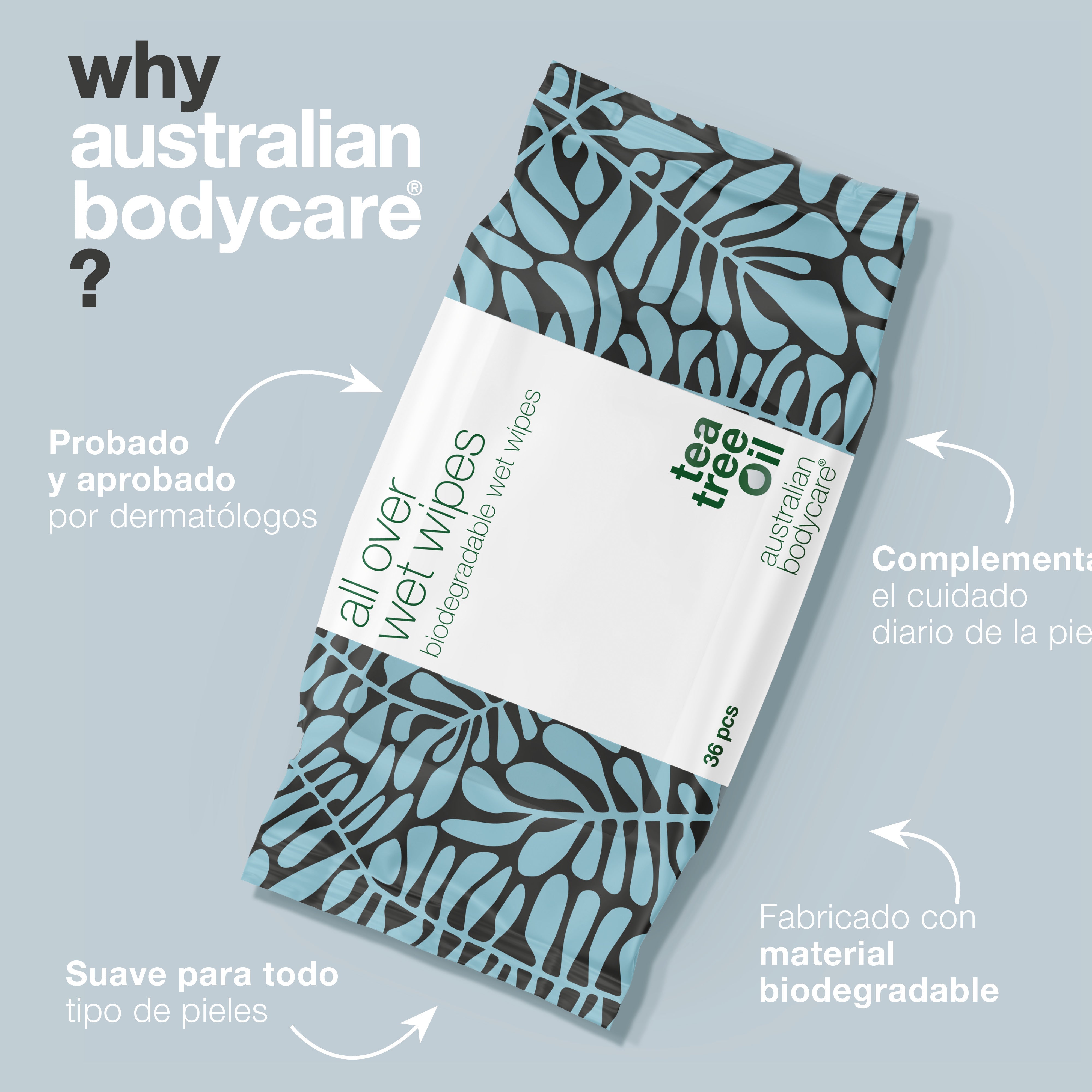 Toallitas húmedas con aceite de árbol de té para adultos (x36): un producto eficaz para limpiar y refrescar la piel