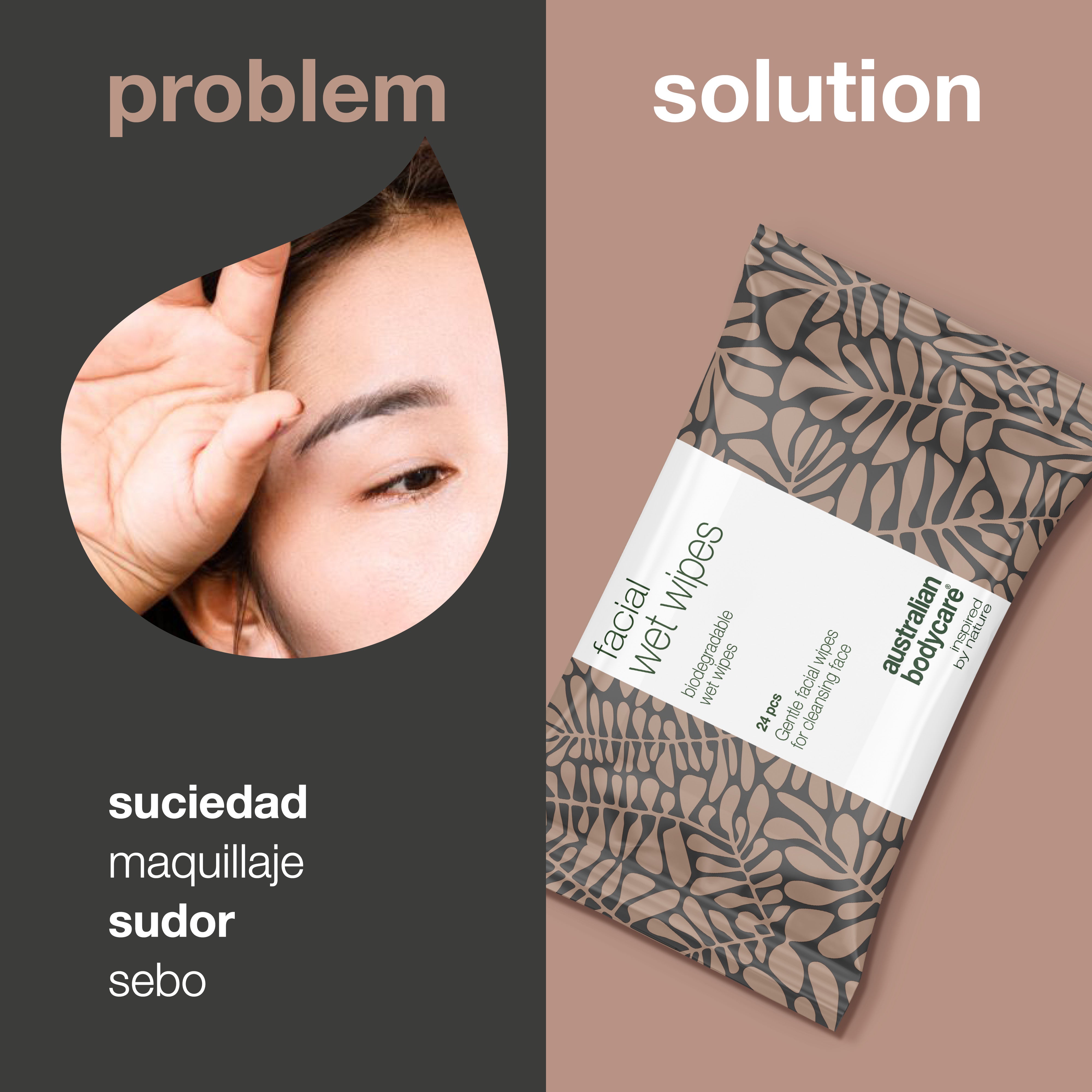 Toallitas faciales 24 uds. — Toallitas faciales para pieles sensibles y grasas o desmaquillantes