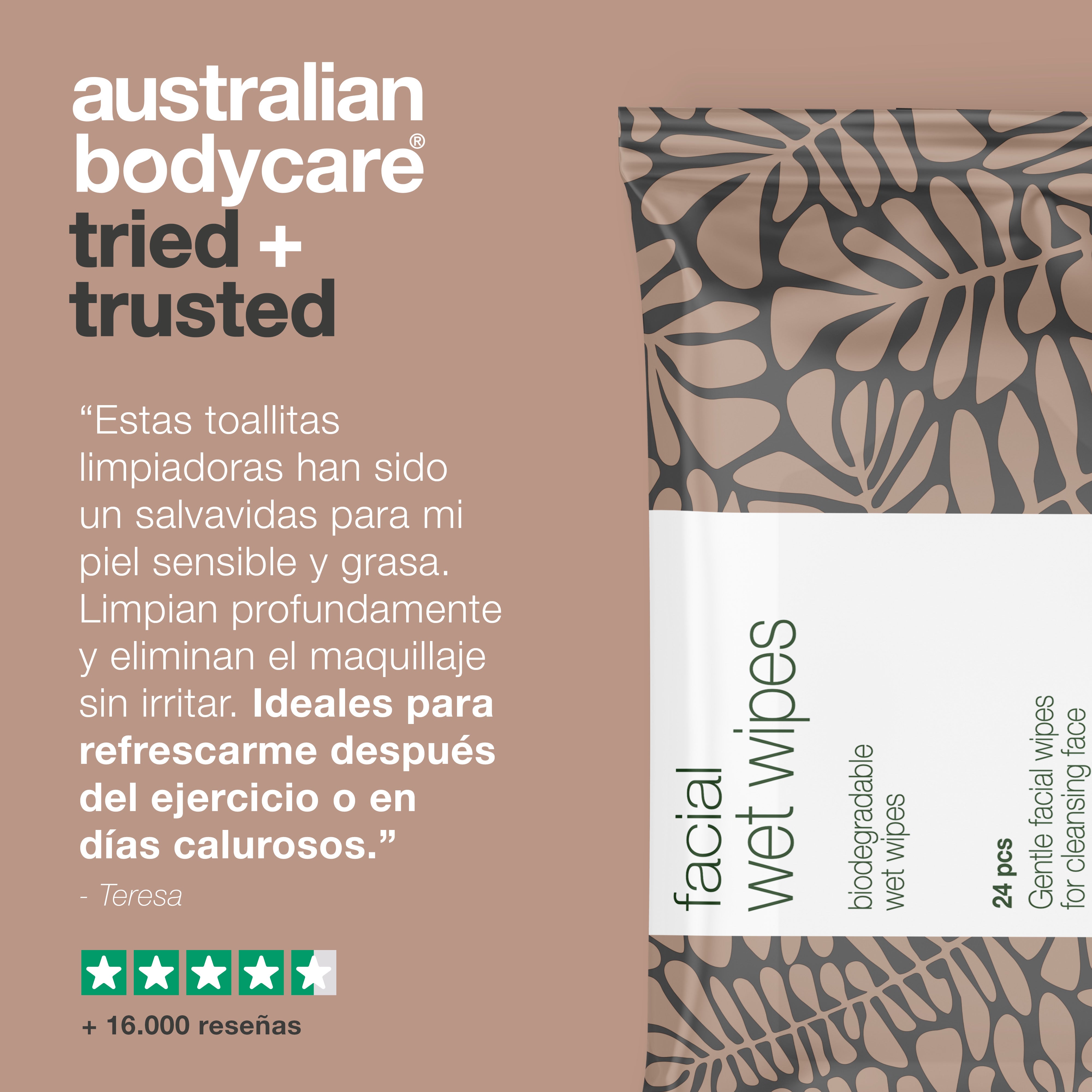 Toallitas faciales 24 uds. — Toallitas faciales para pieles sensibles y grasas o desmaquillantes