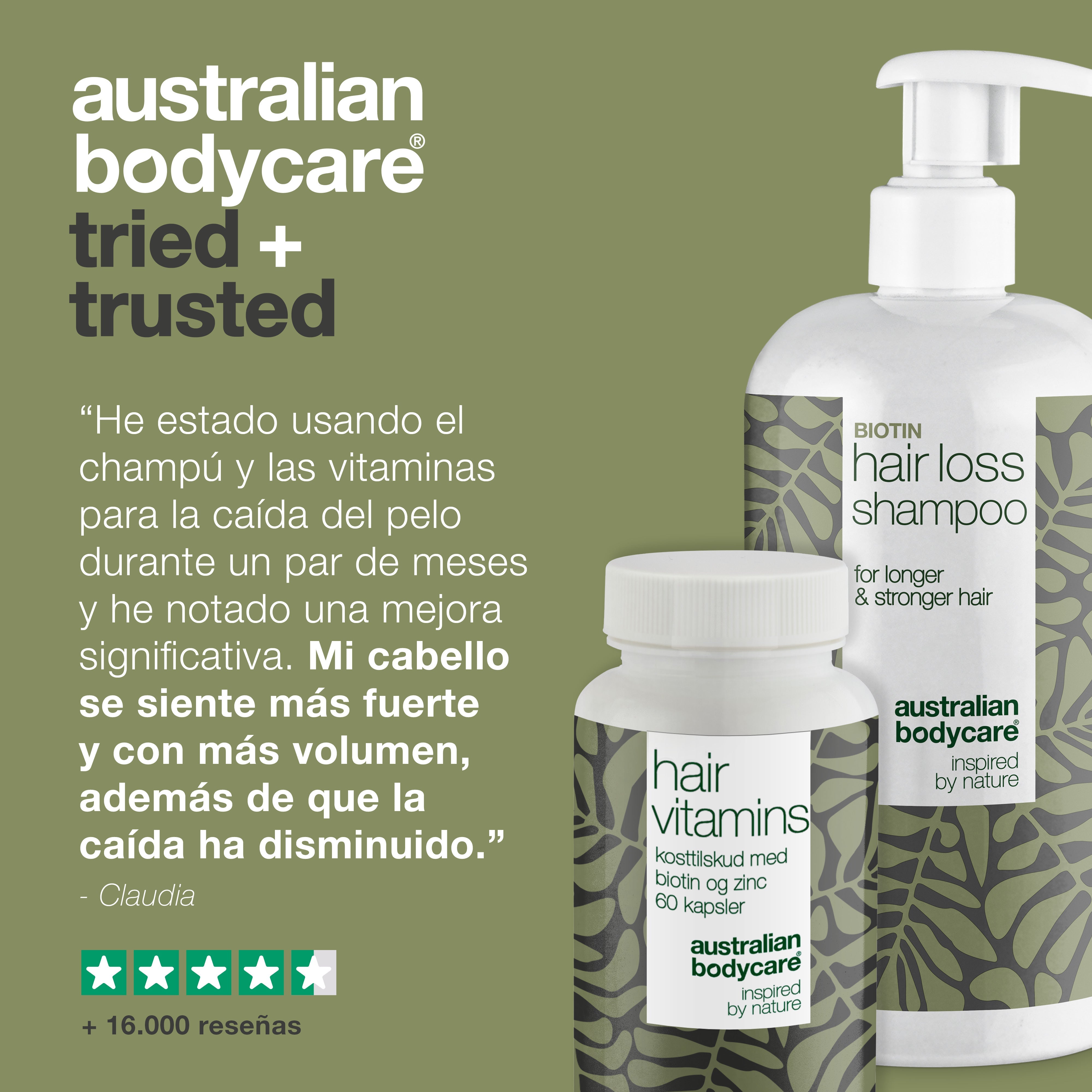 Champú anticaída y vitaminas para el crecimiento del cabello — Productos para fortalecer el cabello fino y dañado