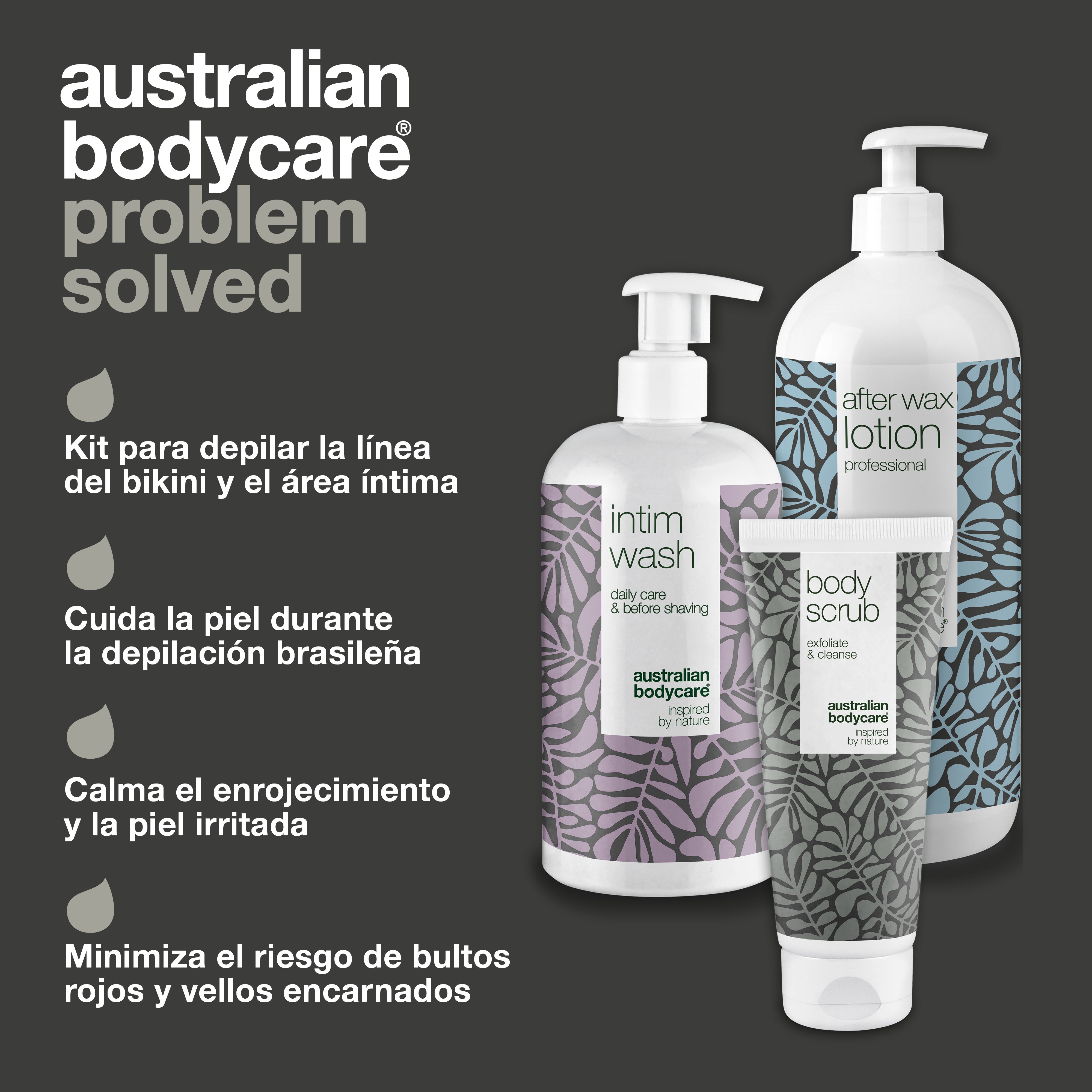 Kit de Cera Brasileña — 3 productos para depilar la línea del bikini y la zona íntima