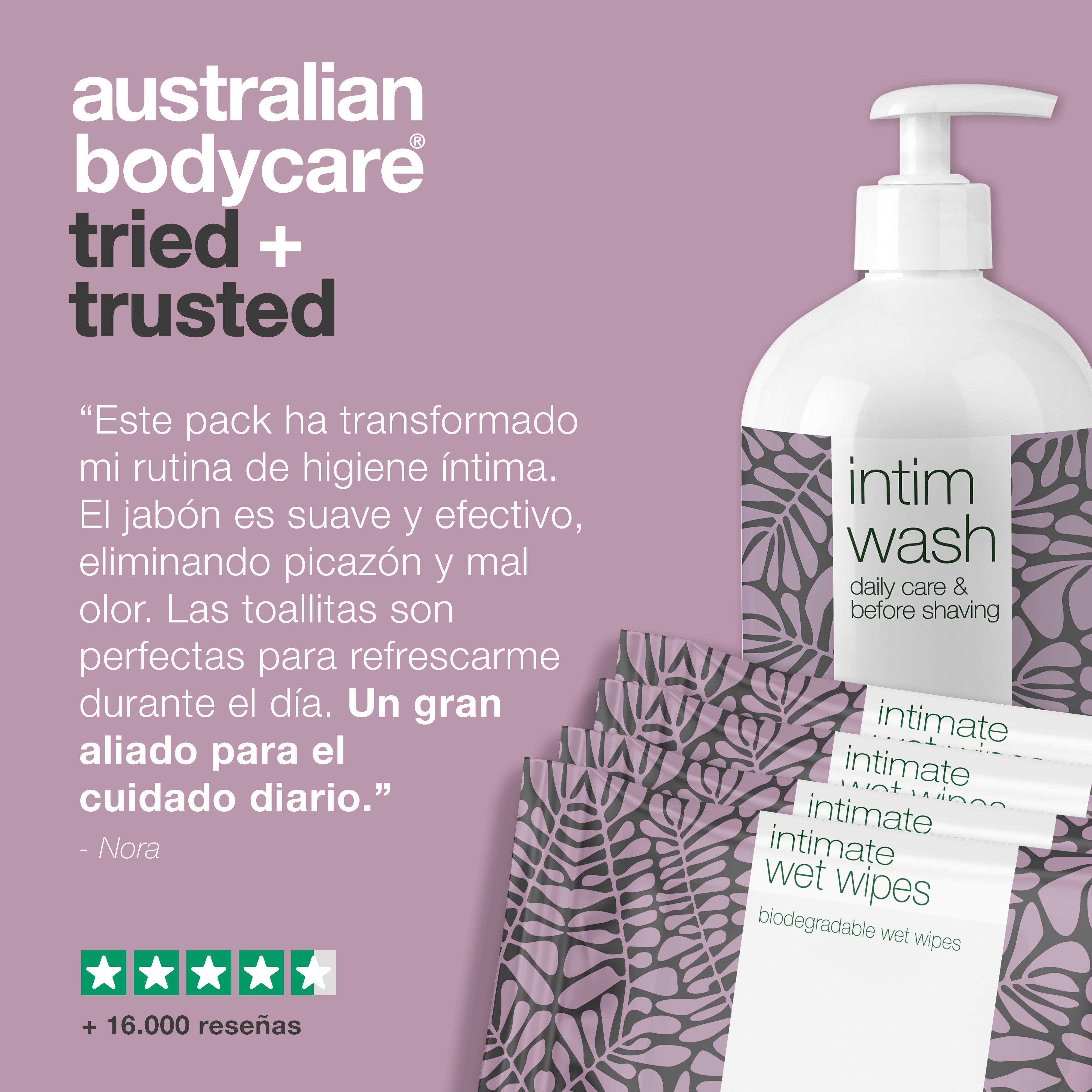 Kit para el cuidado íntimo — Jabón íntimo y toallitas húmedas para picor, ardor y olor no deseado