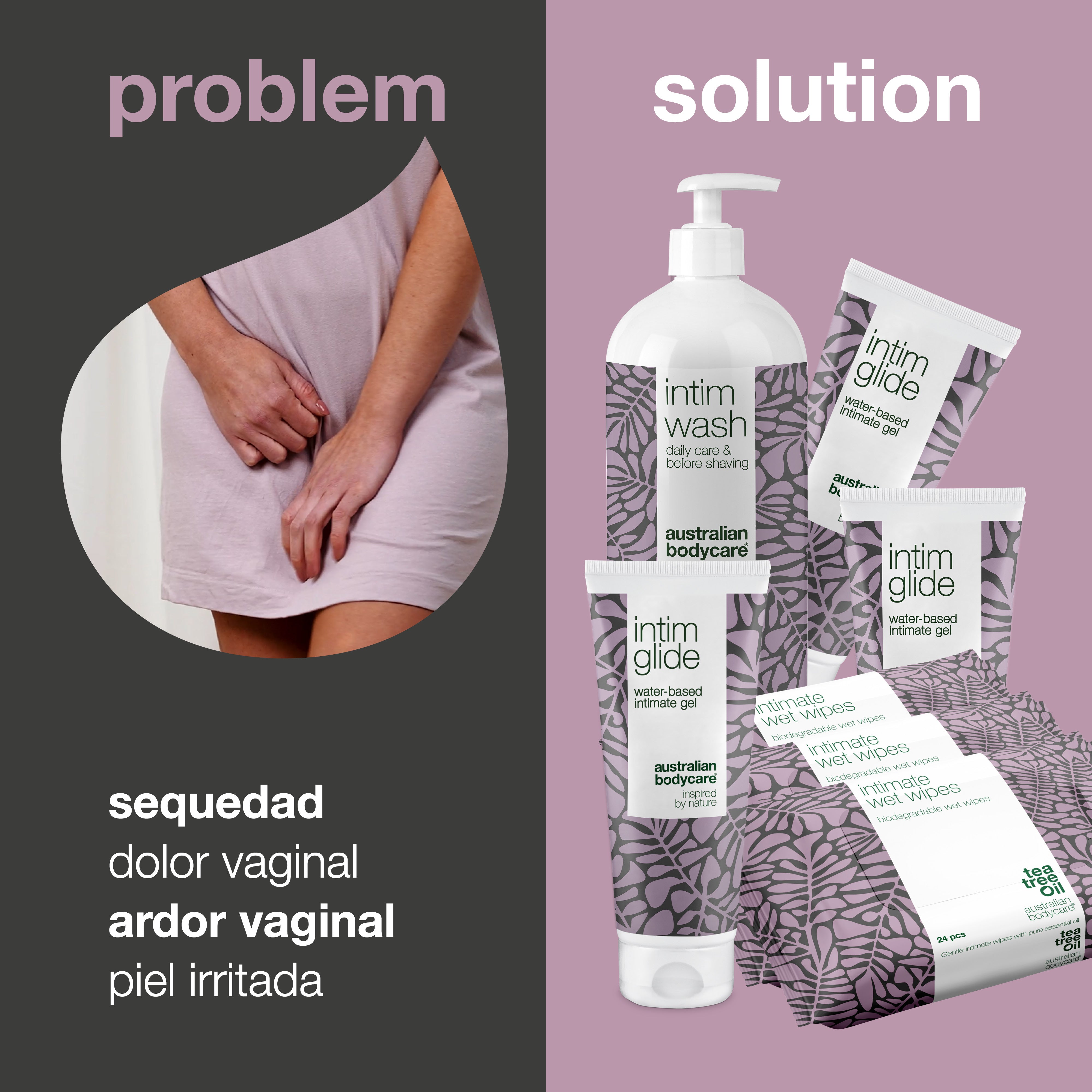Kit para el cuidado íntimo antes, durante y después del sexo — Productos íntimos para el cuidado de las molestias íntimas antes, durante y después del sexo