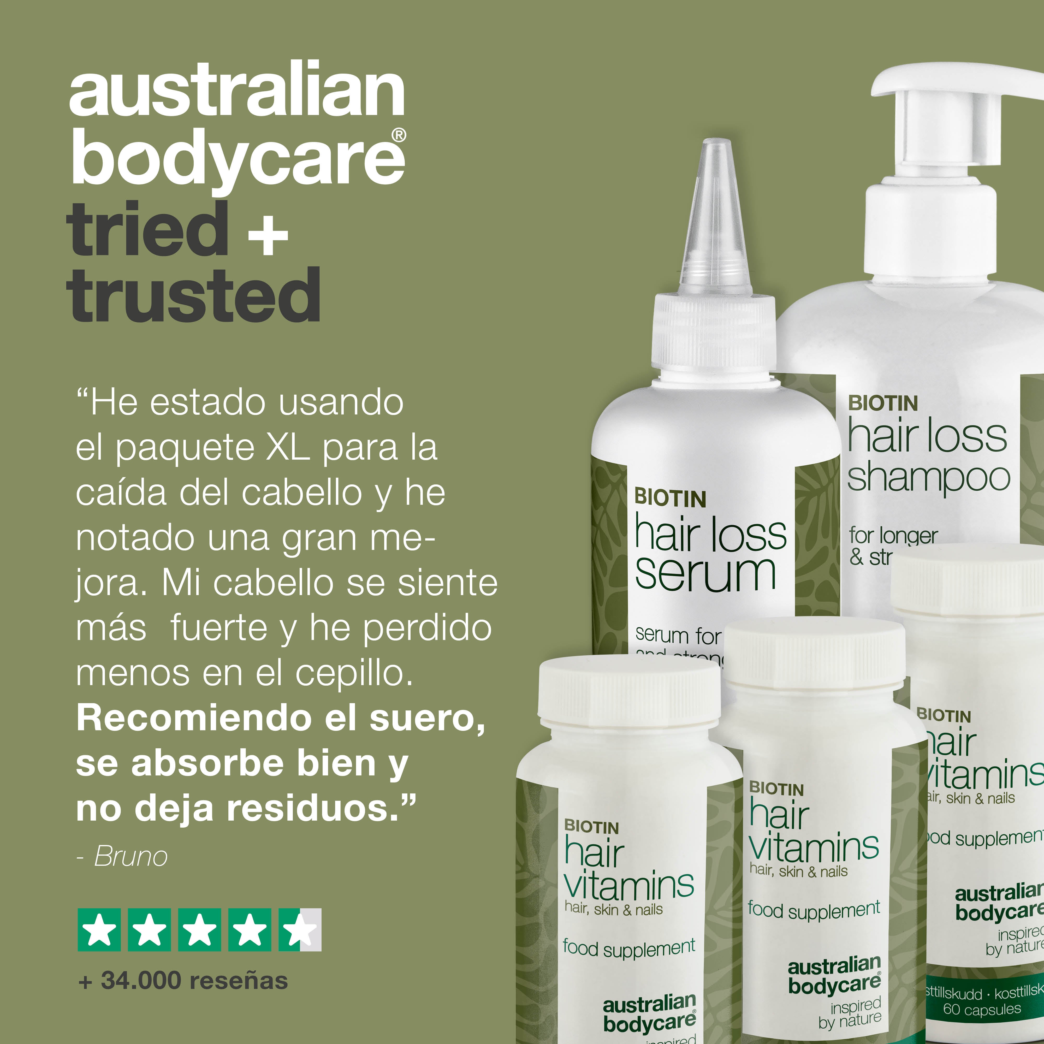 XL paquete para la caída de pelo — 5 productos para la caída de pelo con Biotina para cabello fino