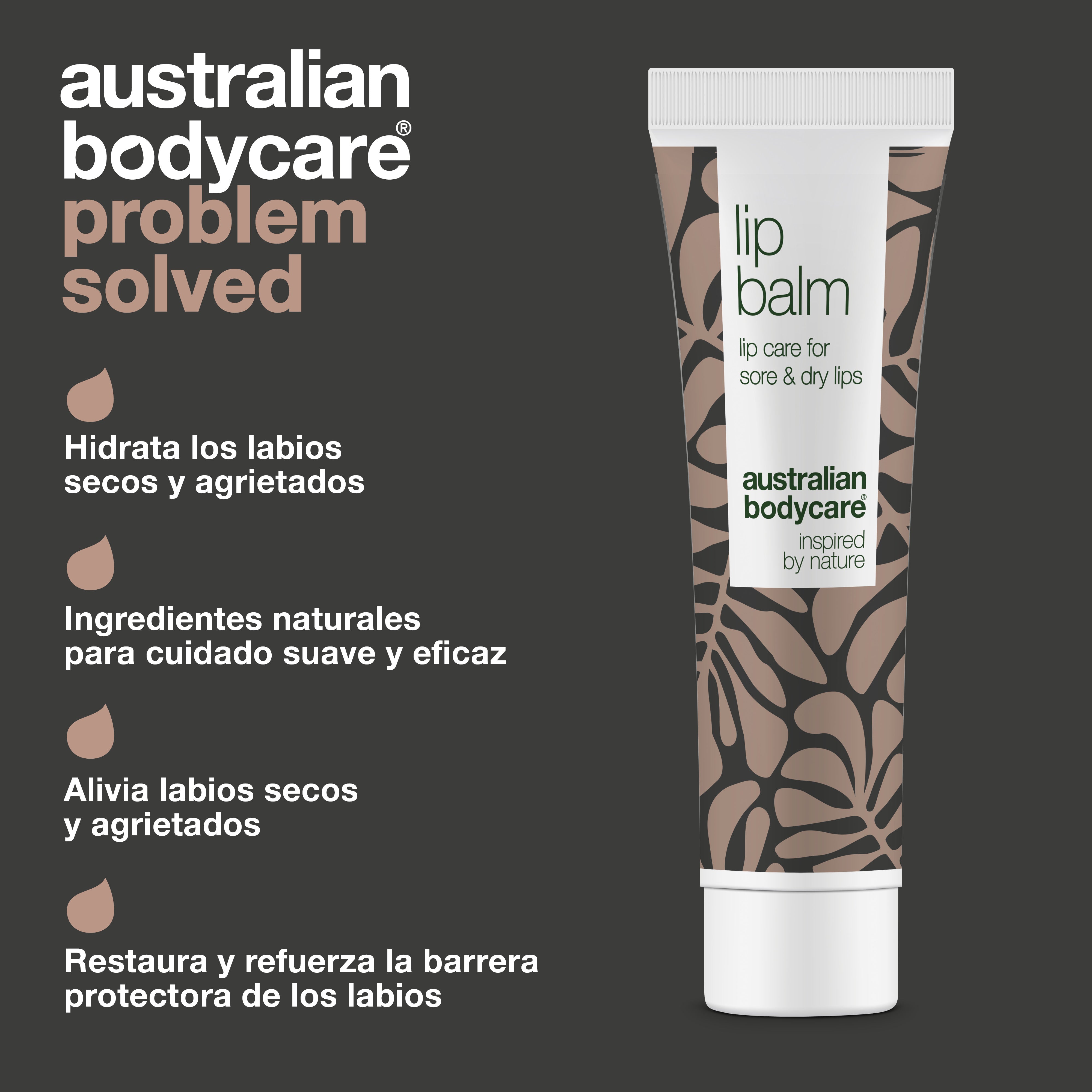 Bálsamo labial para el cuidado de los labios secos y agrietados — Bálsamo labial con aceite de árbol de té para los labios secos y el cuidado del herpes labial