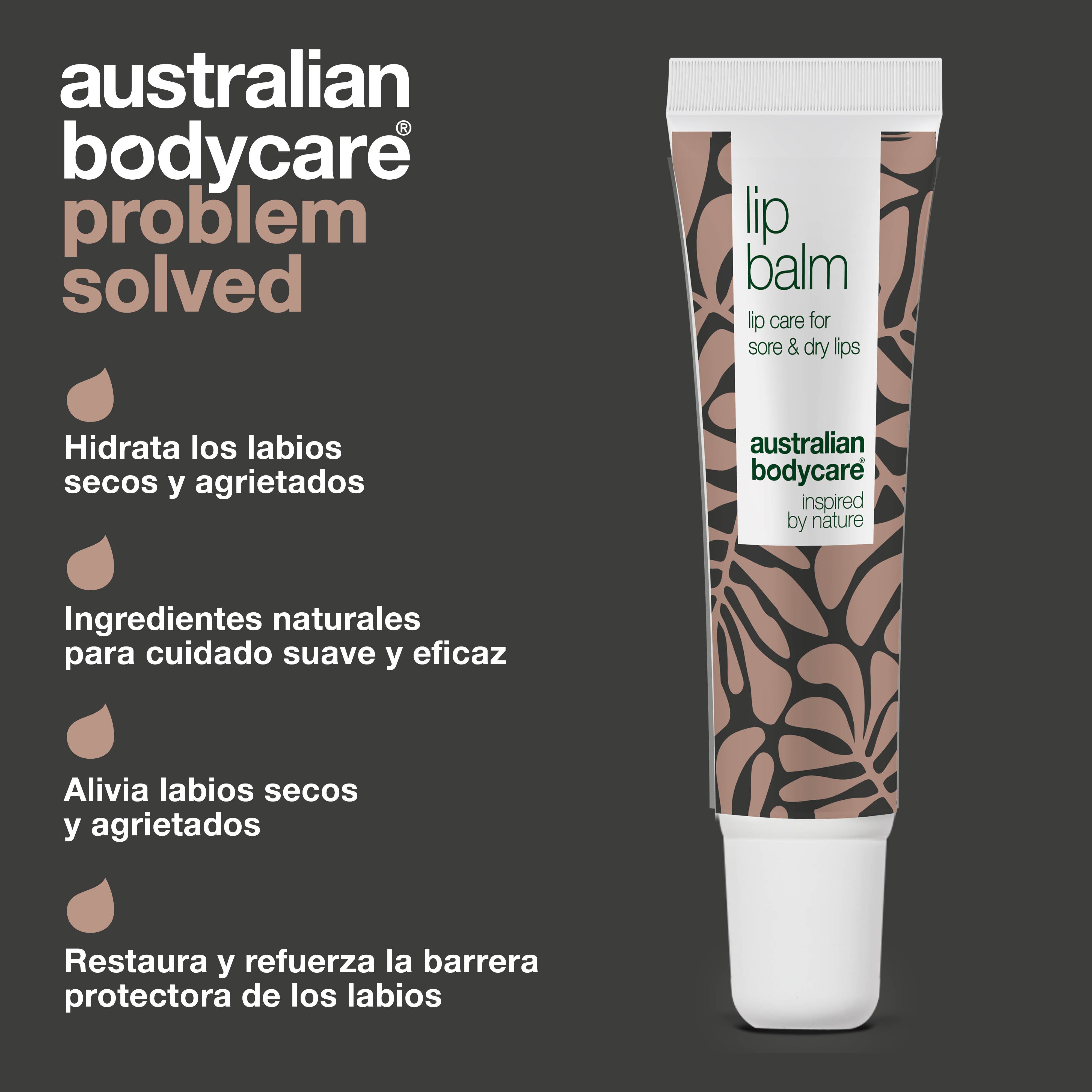 Bálsamo Labial para el cuidado de los labios secos — Bálsamo labial con aceite del árbol de té para labios secos y el cuidado de herpes labial