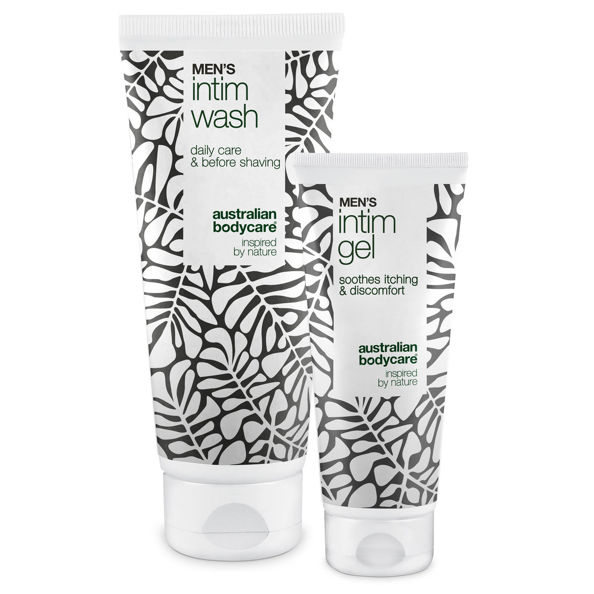 Cuidado para prepucio rojo - Gel y lavado íntimo suave — Alivia el prepucio rojo e irritado con Men's Intimate Wash y Intim Gel. Cuidado suave para la higiene íntima. en Australian Bodycare