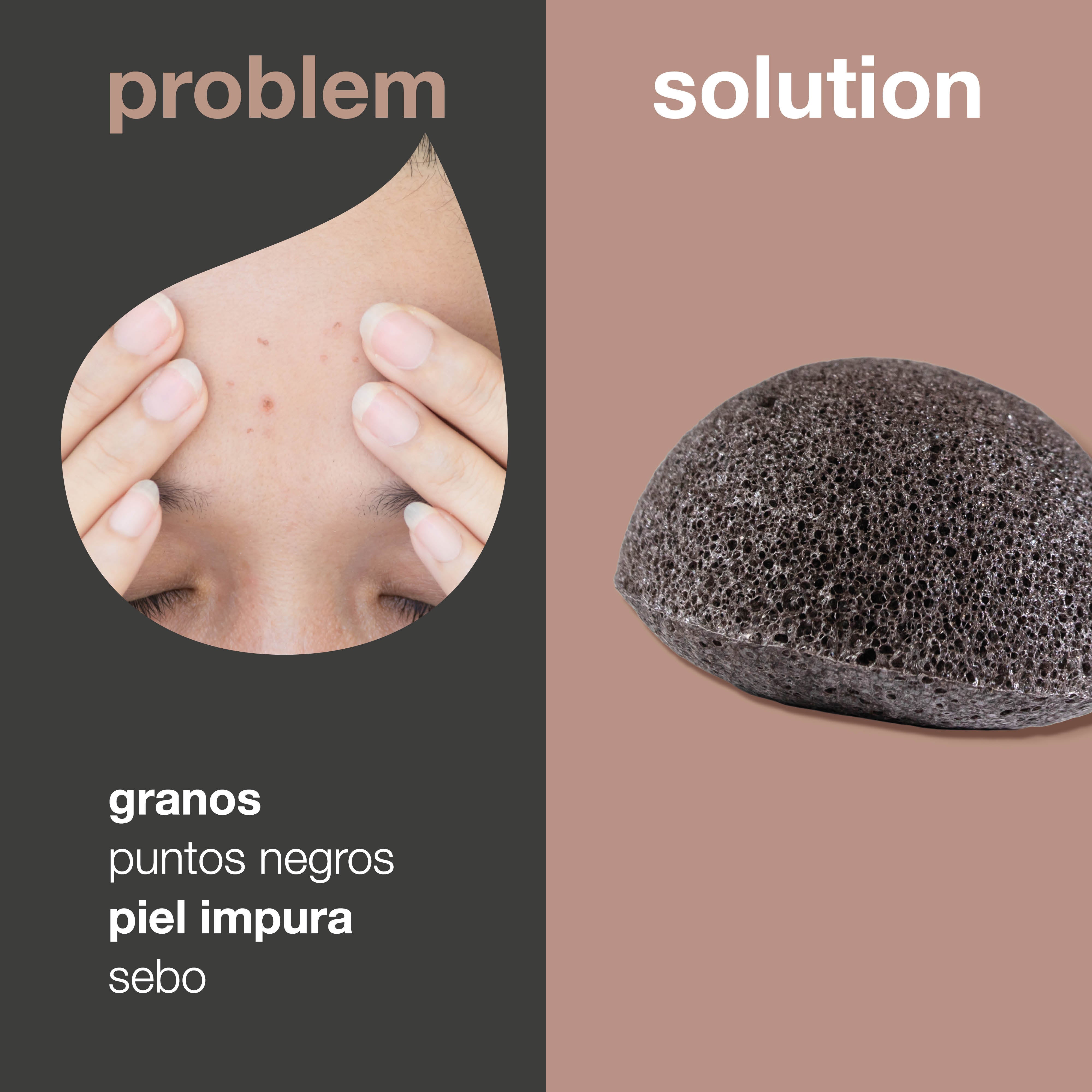 Esponja Konjac para las imperfecciones de la piel — Esponja Konjac para una exfoliación natural de espinillas y puntos negros