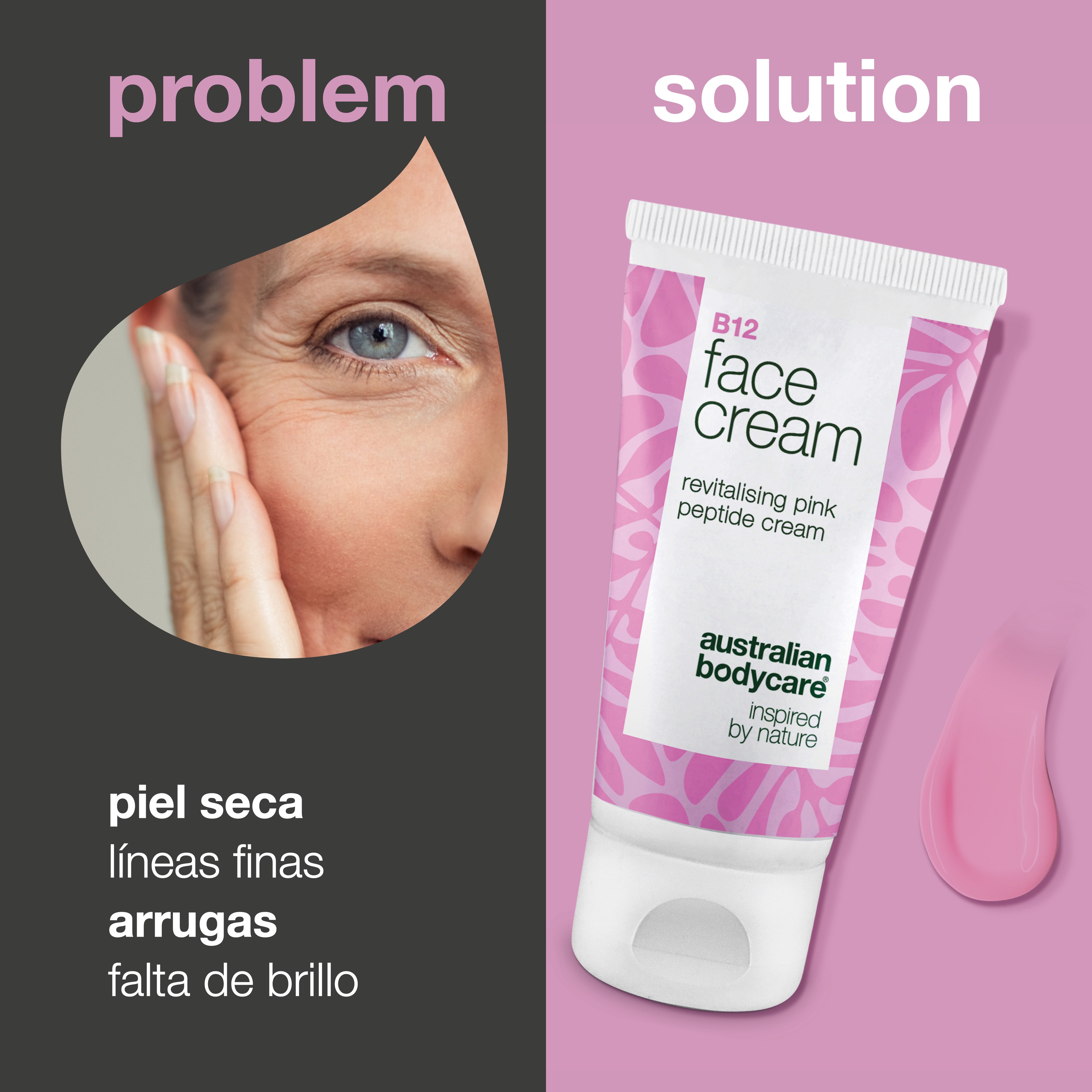 Crema facial B12: hidratación renovada y brillo natural: la crema antienvejecimiento con vitamina B12 reduce las arrugas, restaura la humedad y le da a la piel un brillo natural.