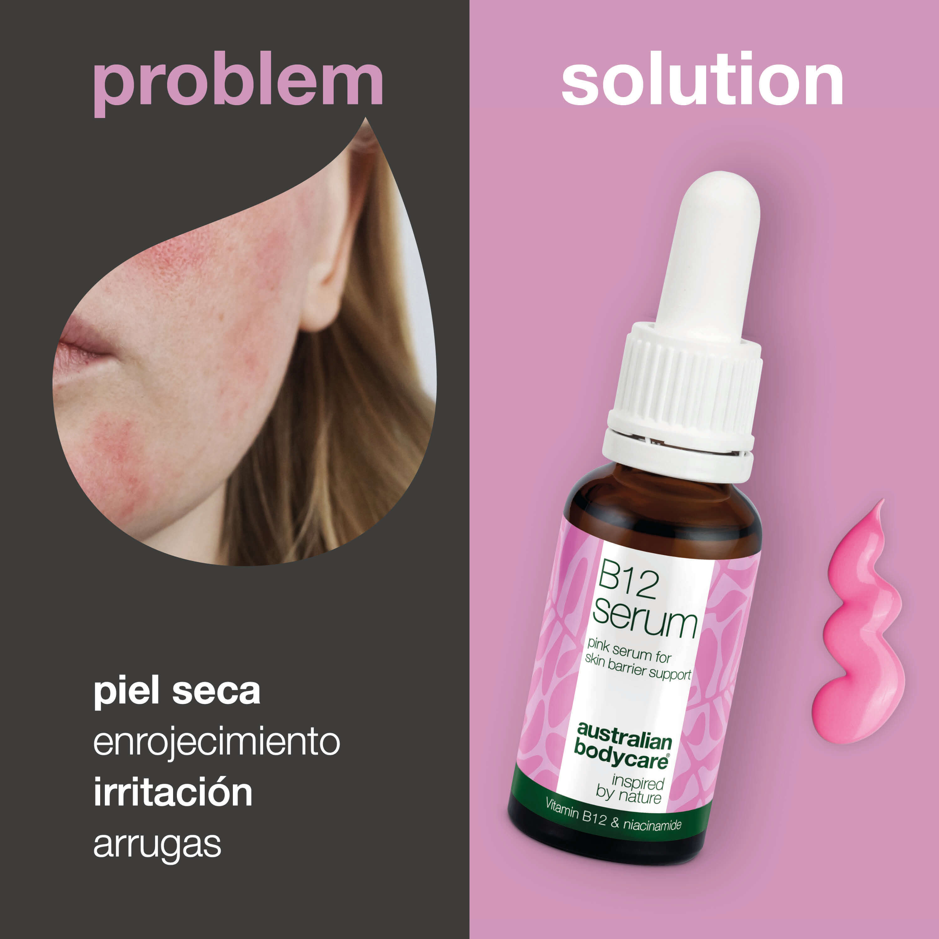 B12 Pink Serum – Reduce el enrojecimiento y fortalece la piel — B12 Pink Serum reduce el enrojecimiento y fortalece la barrera cutánea. Ideal para pieles secas y sensibles.