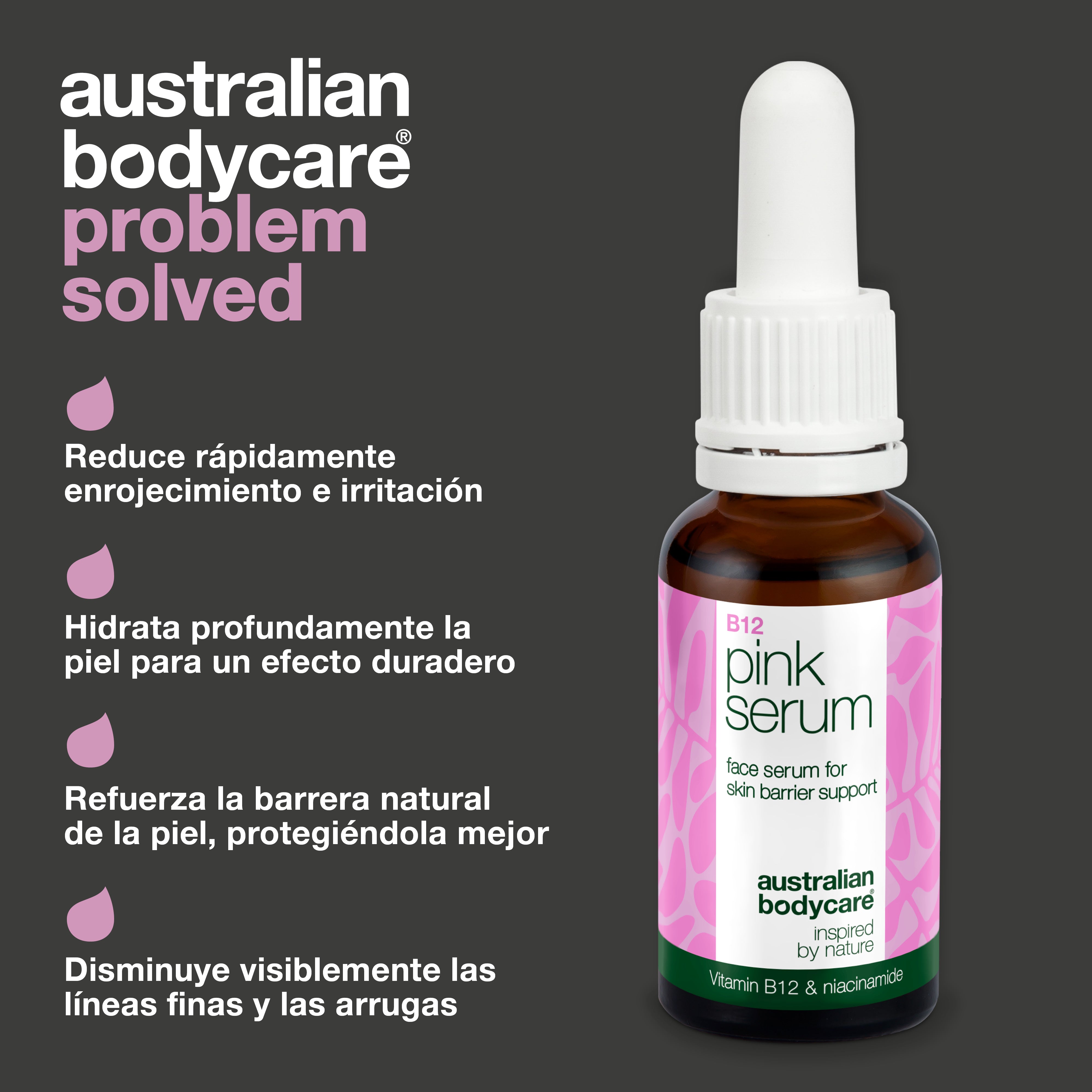 Suero rosa con vitamina B12: reduce el enrojecimiento y aumenta el brillo: el suero rosa B12 fortalece la barrera cutánea, reduce el enrojecimiento y los signos de envejecimiento. Deja la piel suave y radiante.