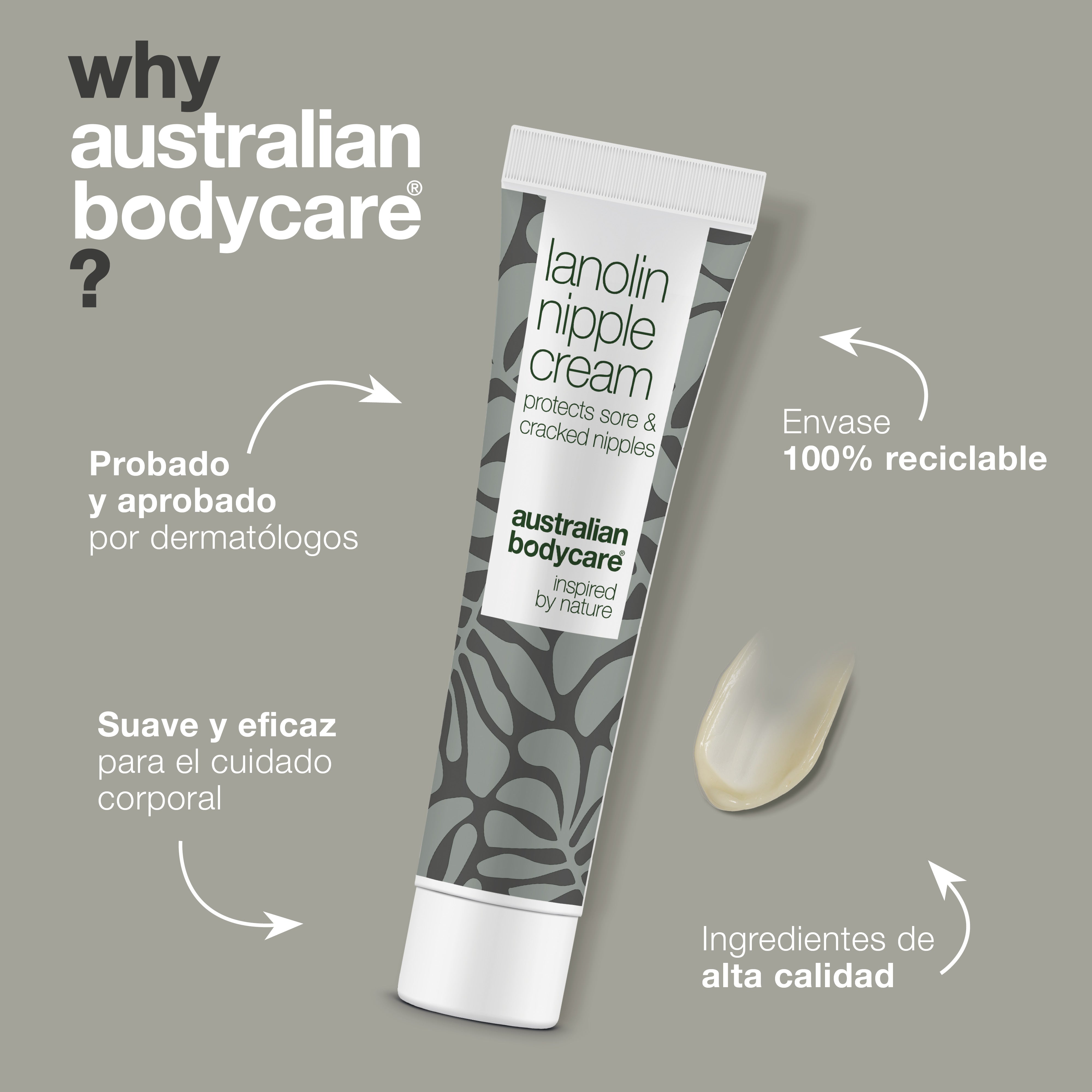 Crema para pezones de lanolina para pieles secas y sensibles: proteja y cuide los pezones sensibles con crema de lanolina. Suaviza e hidrata.