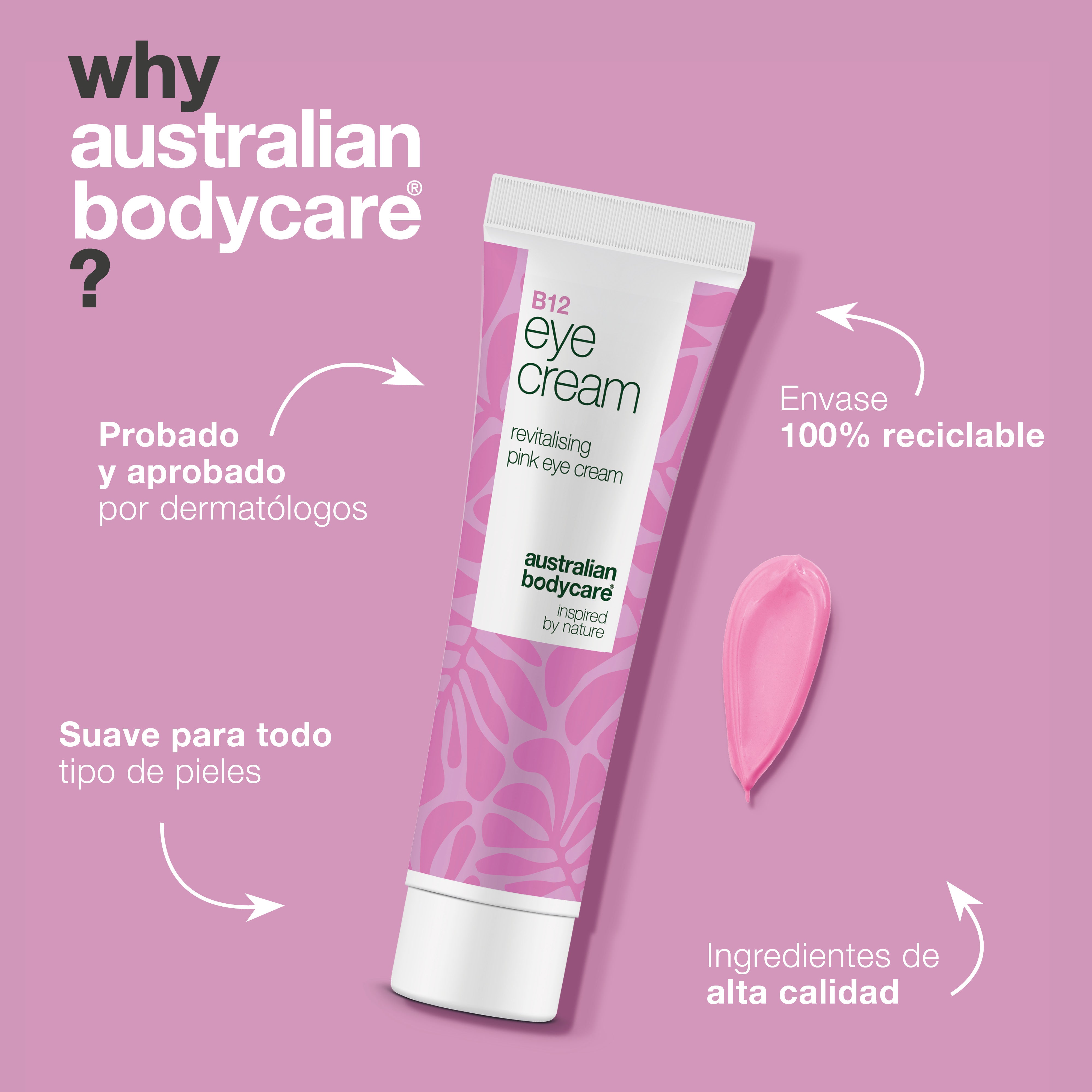 Crema para ojos B12 para hinchazón, ojeras y líneas finas: crema para ojos B12 que reduce eficazmente la hinchazón, las ojeras y las líneas finas. Fórmula hidratante y reafirmante.