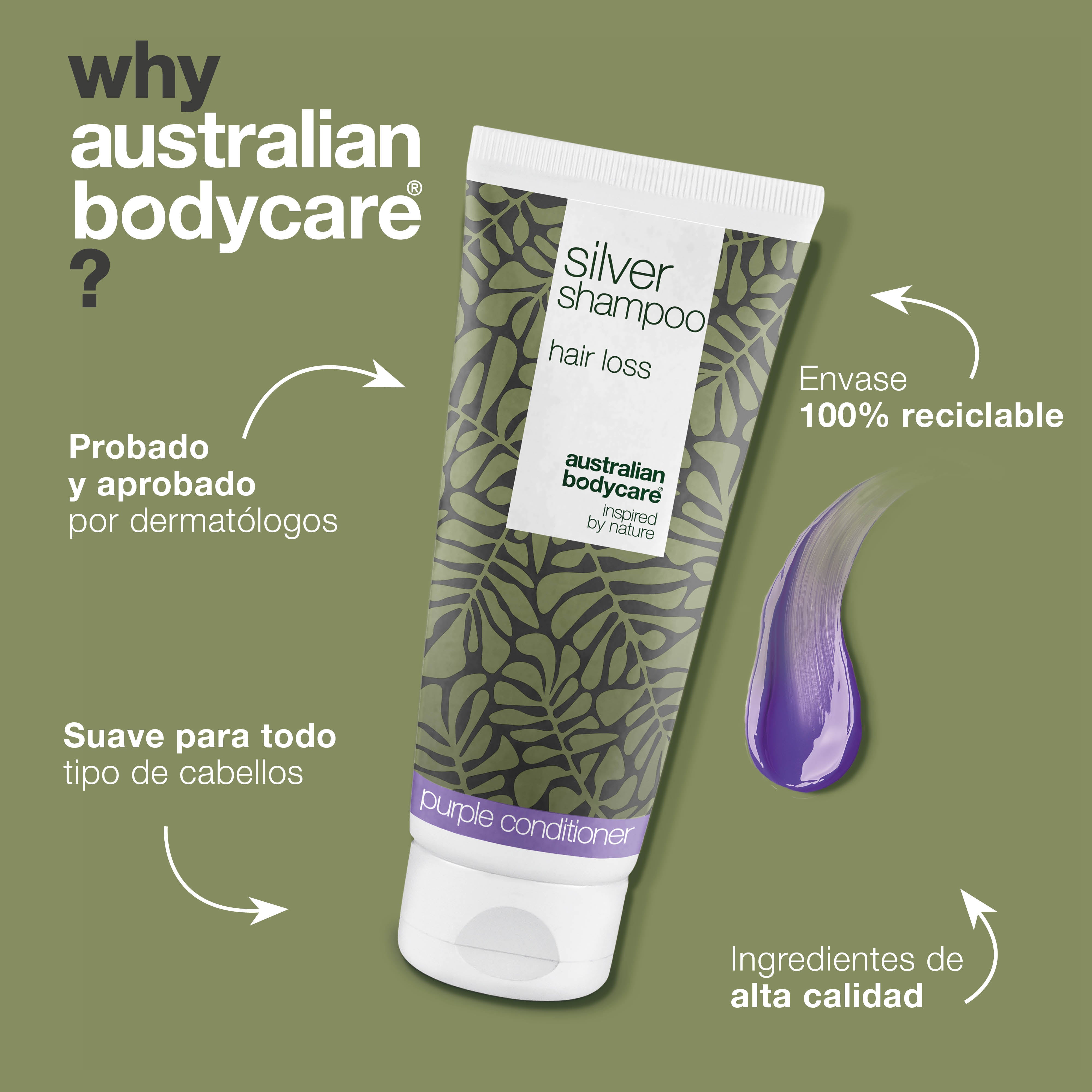 Silver Shampoo – Favorece el crecimiento y mejora el brillo del color — Neutraliza los tonos amarillos con Silver Shampoo. Nutre el cabello y deja un color rubio o gris radiante.