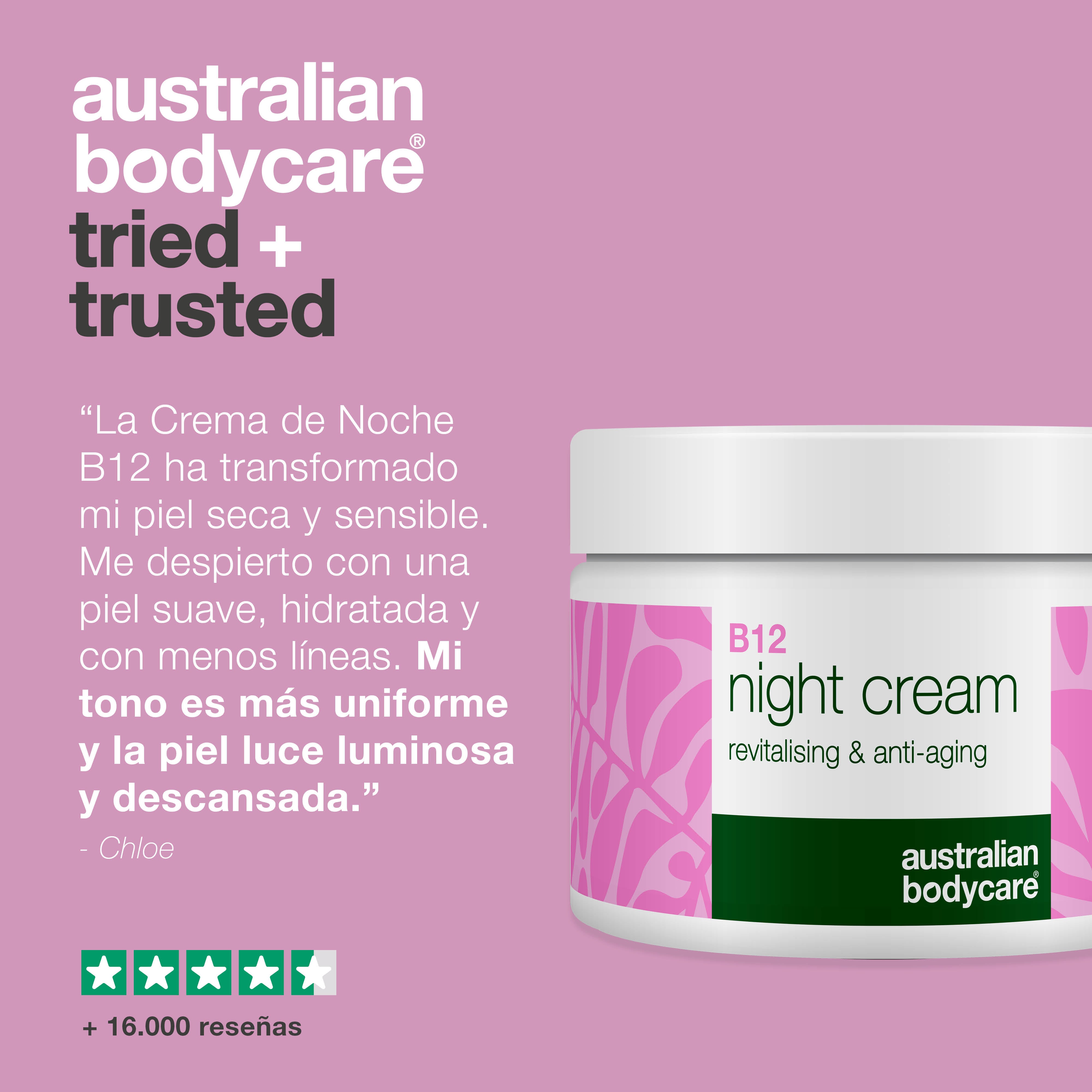 Crema de noche B12: cuidado nutritivo antiedad para una piel radiante: la crema de noche B12 hidrata, reafirma y revitaliza la piel con un brillo natural.