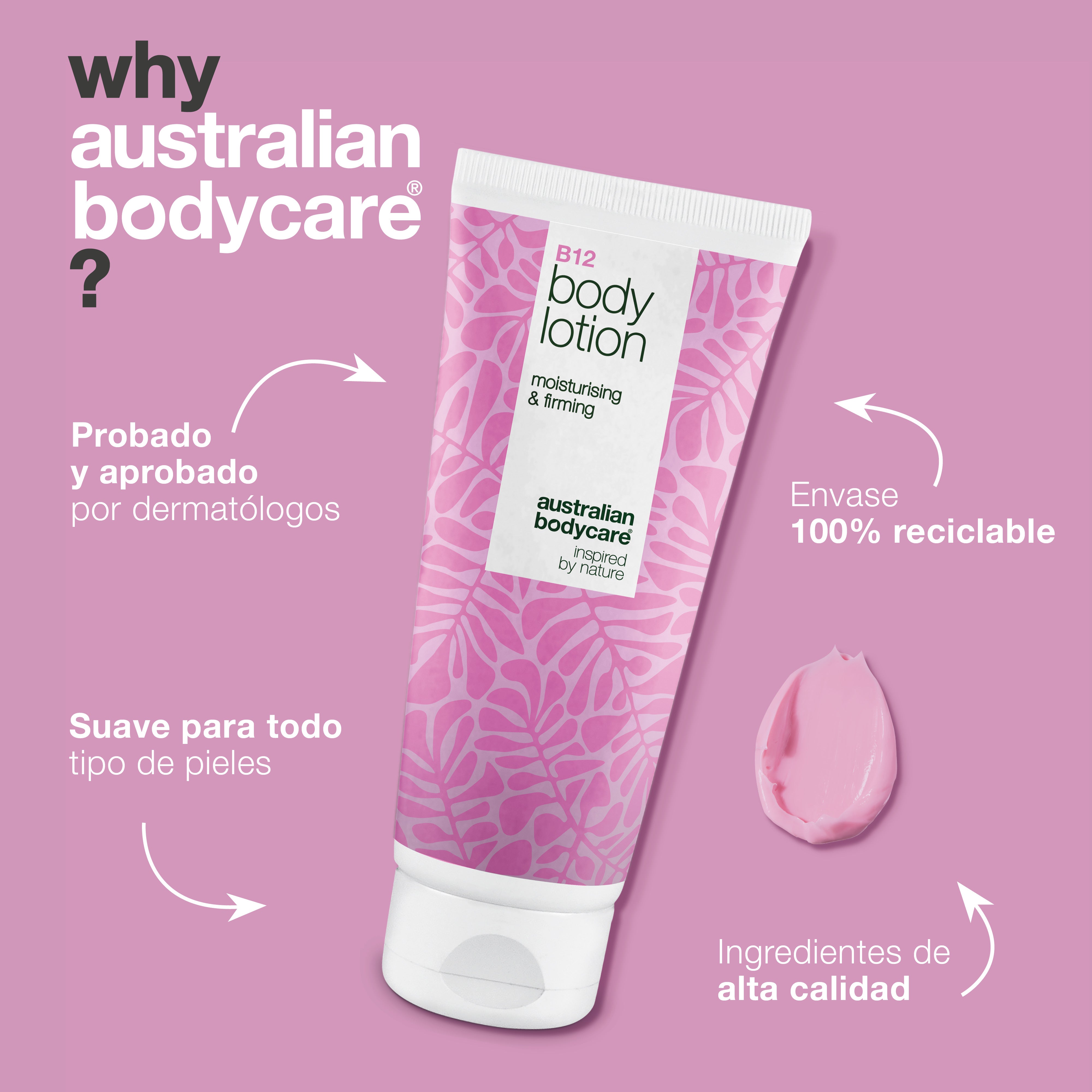 Loción corporal B12: refuerzo de humedad para todo tipo de piel: la loción corporal B12 proporciona una hidratación intensa para una piel suave y radiante. Ideal para el cuidado diario, potenciando la elasticidad y luminosidad de la piel.