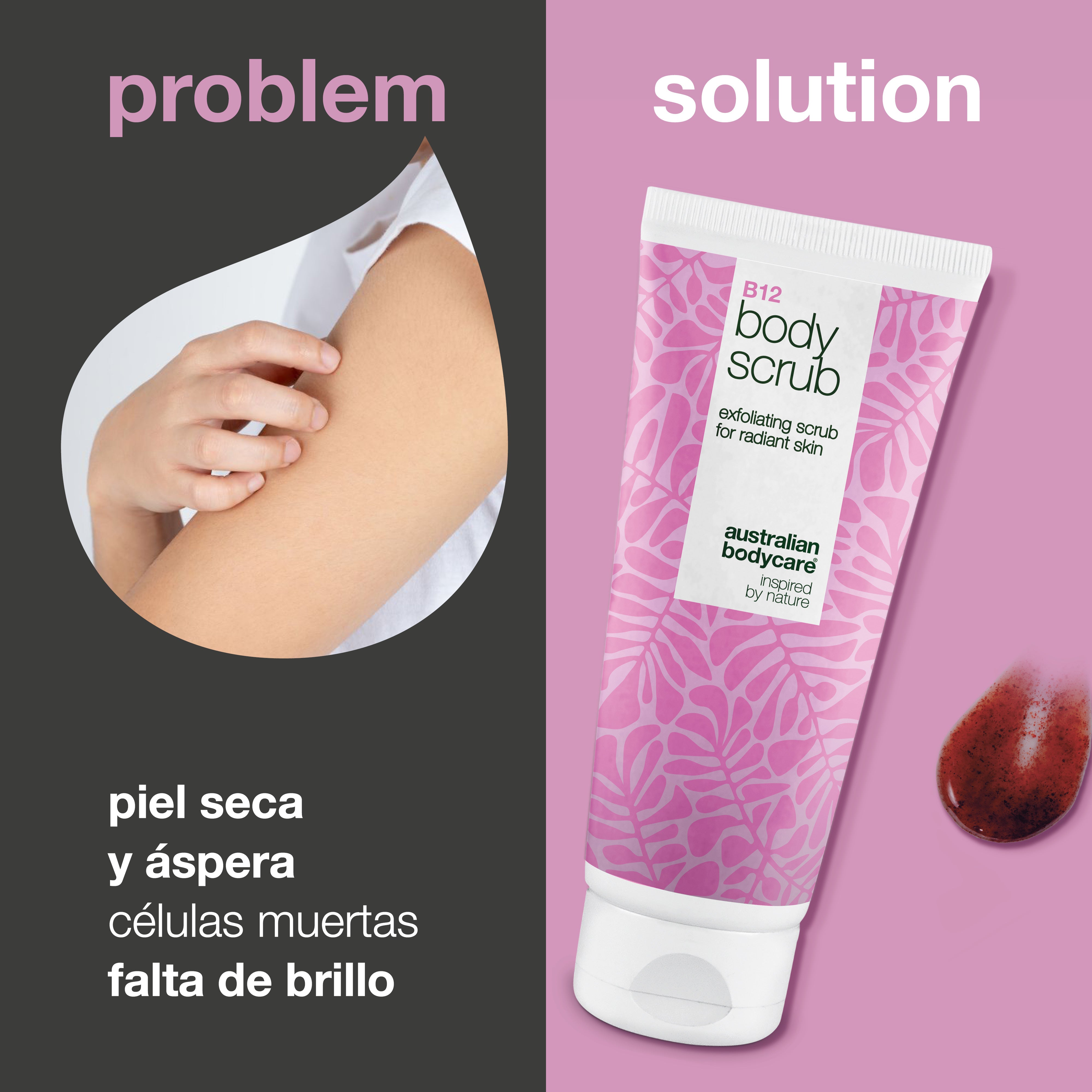 B12 Body Scrub: Exfolia e hidrata para una piel suave y radiante. Revela una piel renovada con B12 Body Scrub. Exfolia e hidrata para un acabado suave y radiante.