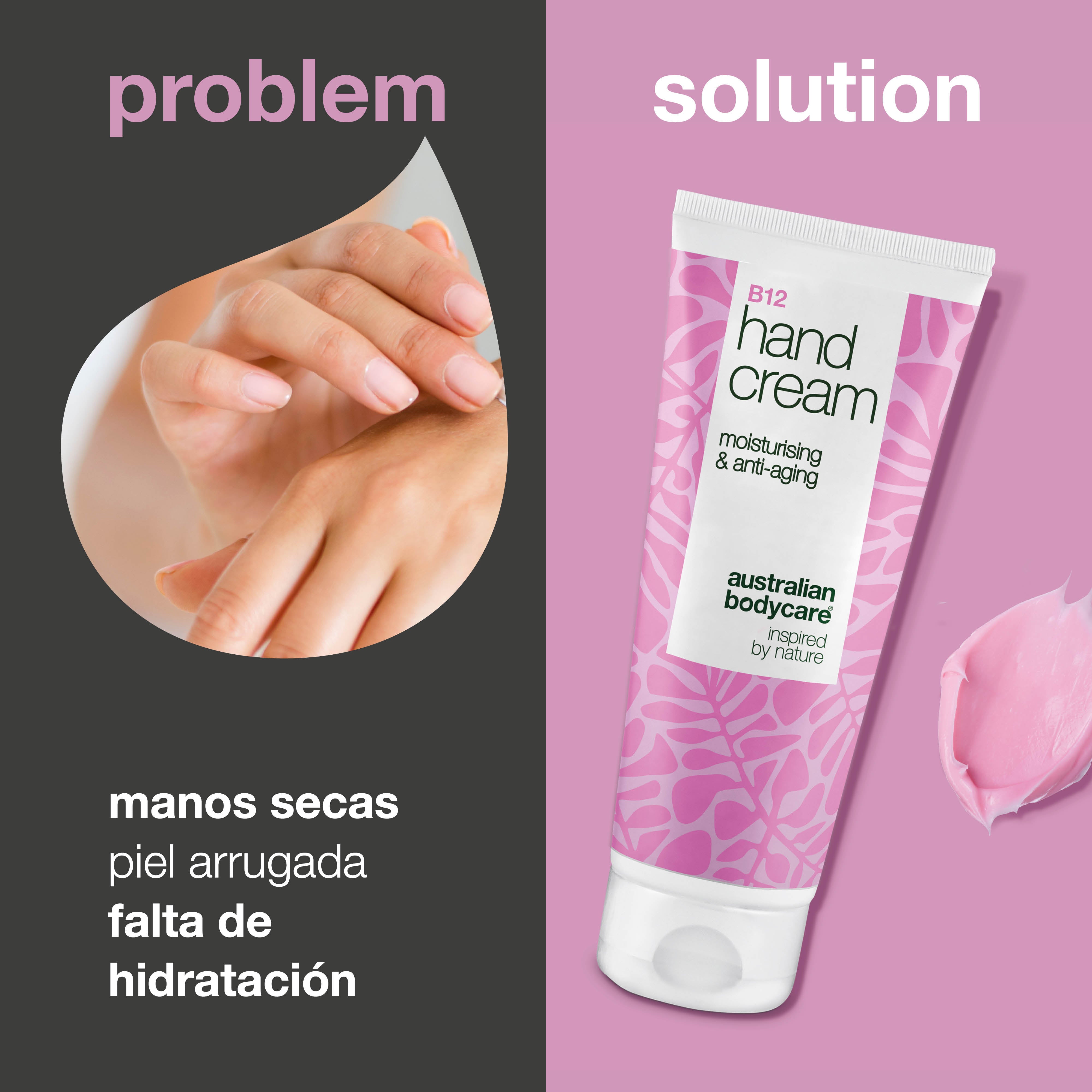 Crema de manos B12 para manos secas y arrugadas: hidratación y cuidado: obtenga manos suaves y jóvenes con la crema de manos B12. Reduce la sequedad y las arrugas con una hidratación intensa.