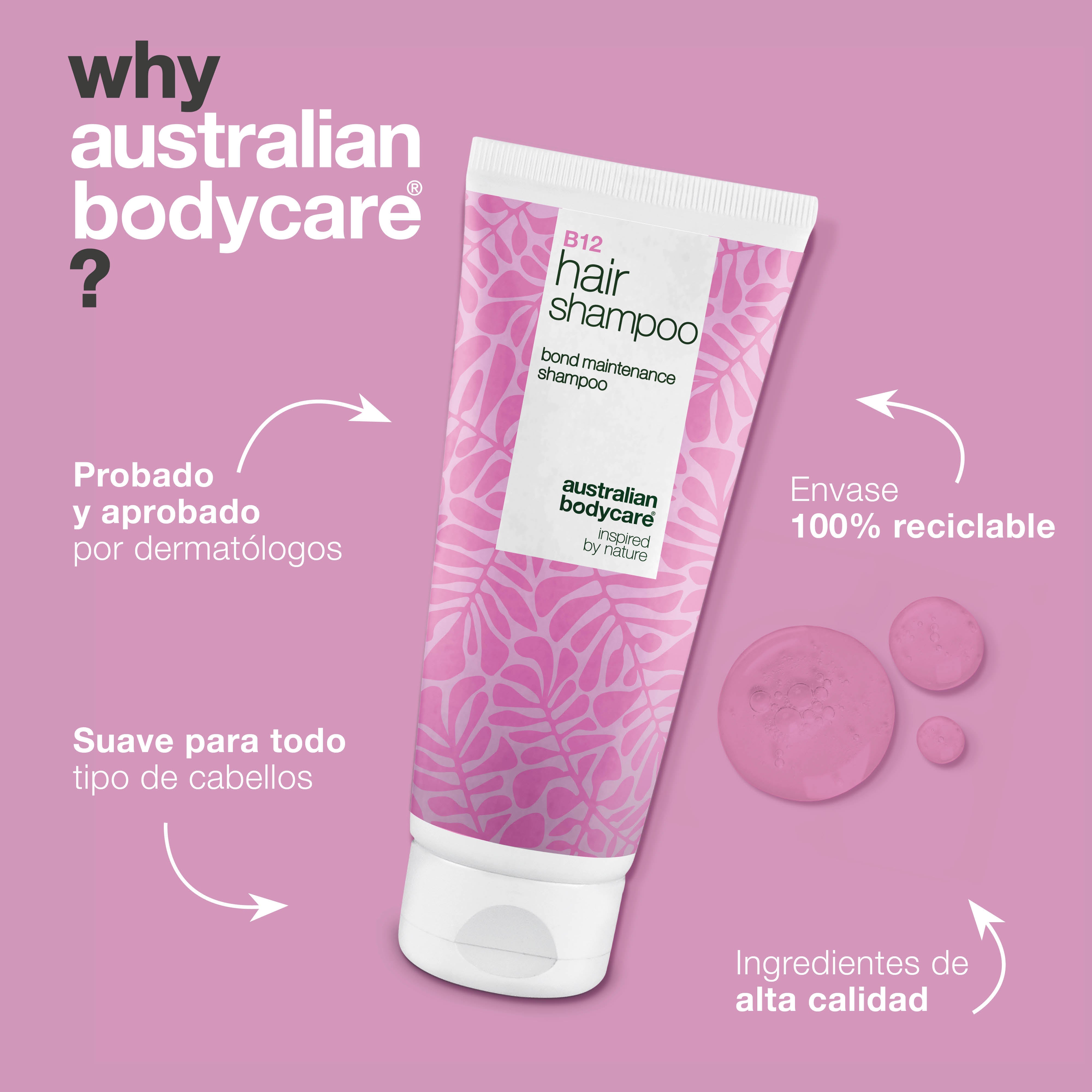 El Champú con Vitamina B12 repara y fortalece el cabello dañado con un efecto bond que reconstruye la fibra capilar.