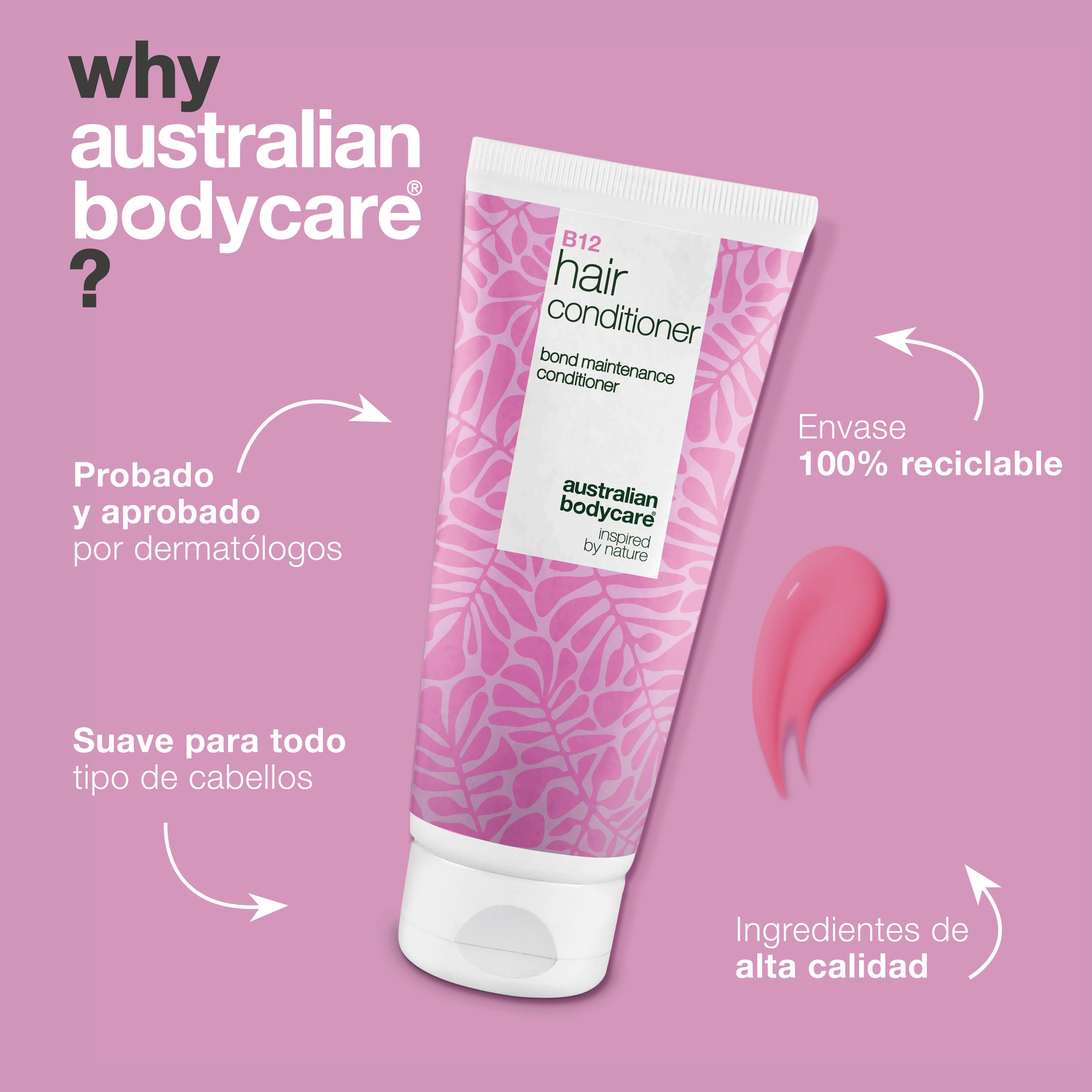 Acondicionador Vitamina B12 con efecto bond – fortalece y repara el cabello seco y dañado.