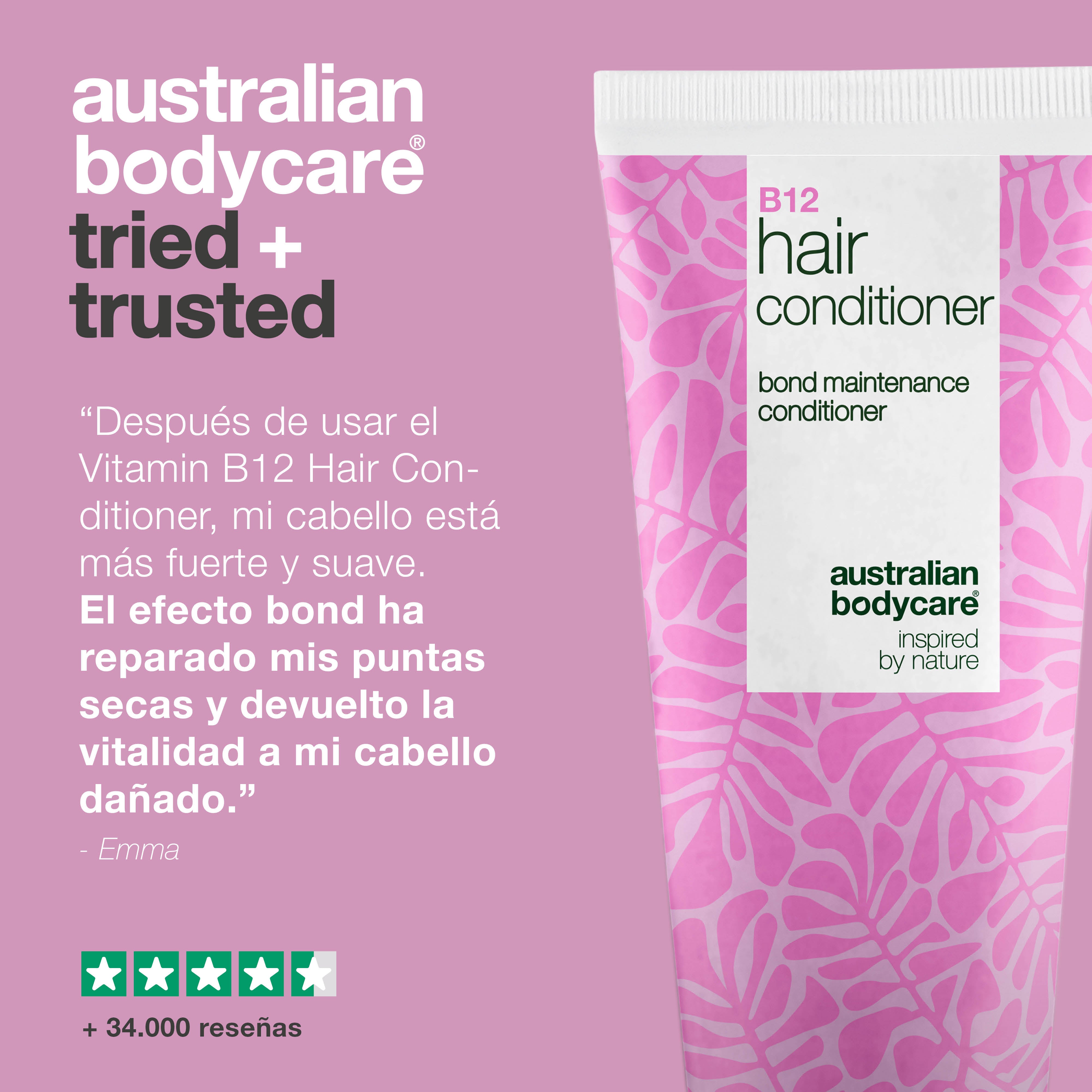 Acondicionador Vitamina B12 con efecto bond – fortalece y repara el cabello seco y dañado.