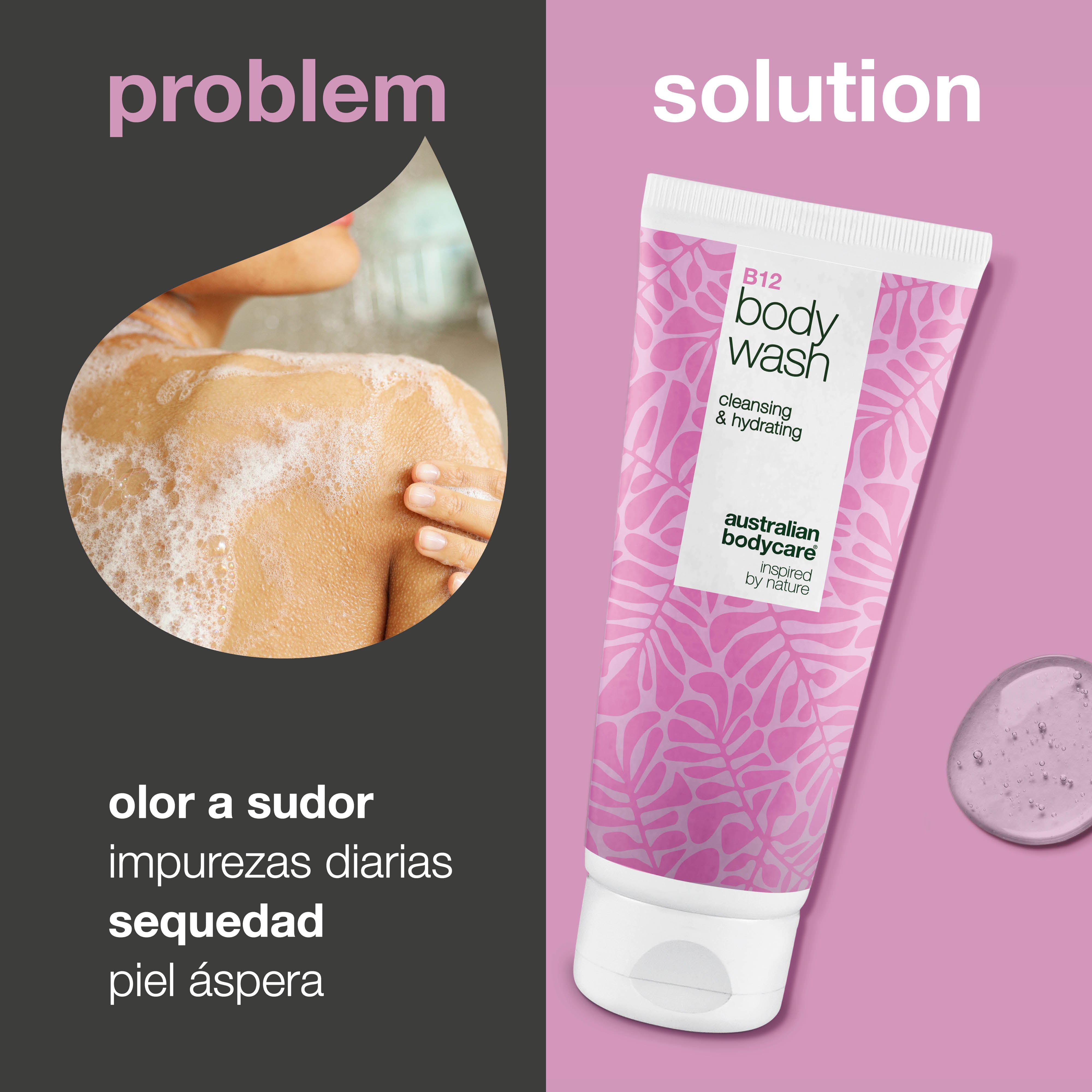 Gel de baño con B12 – Hidratación y nutrición diaria — Gel de baño B12 – cuidado diario que limpia, calma e hidrata profundamente la piel.