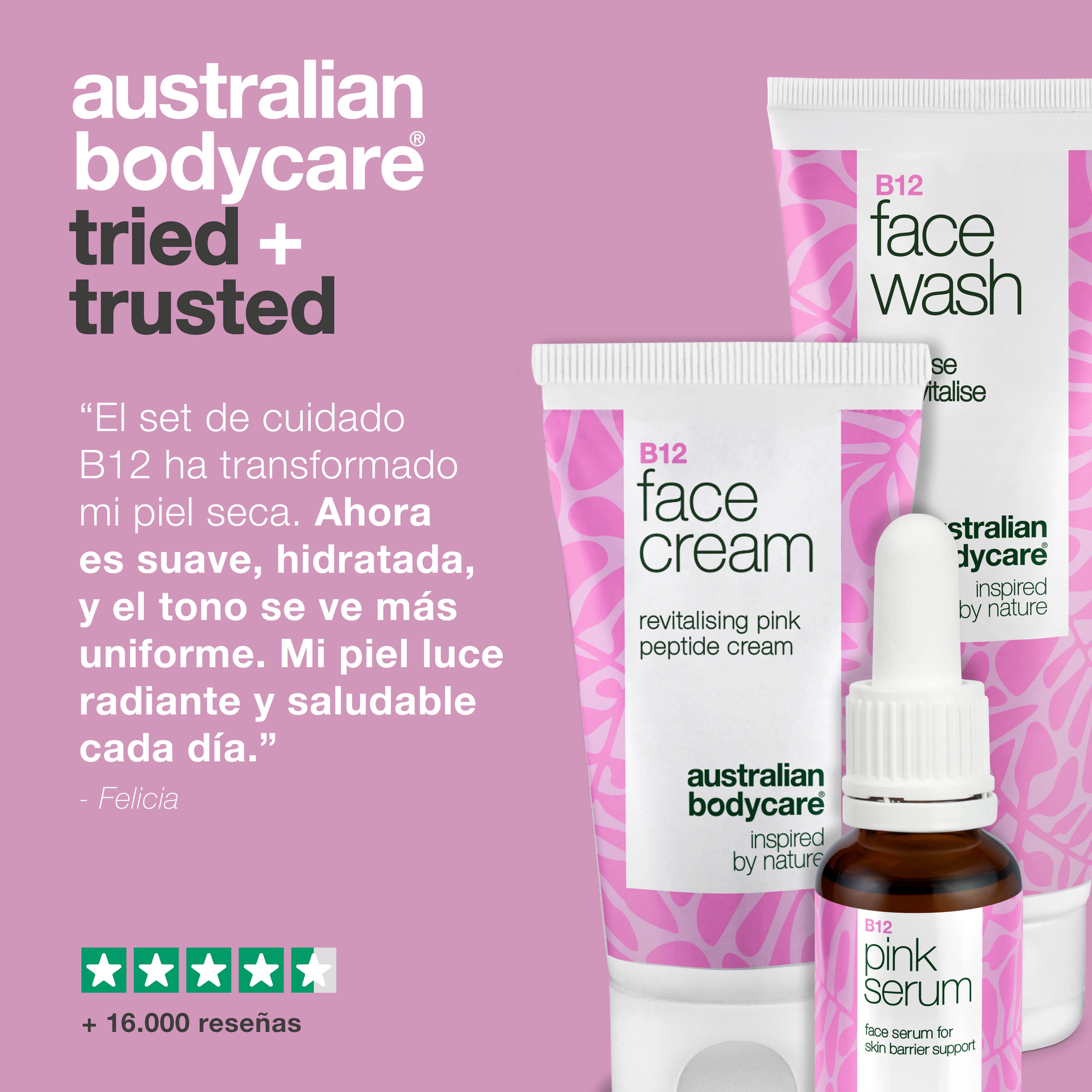 Juego de cuidado de la piel B12: limpiador facial, suero y crema facial: juego de cuidado de la piel B12 para una piel suave y saludable. Incluye lavado, sérum y crema para la hidratación y cuidado diario.
