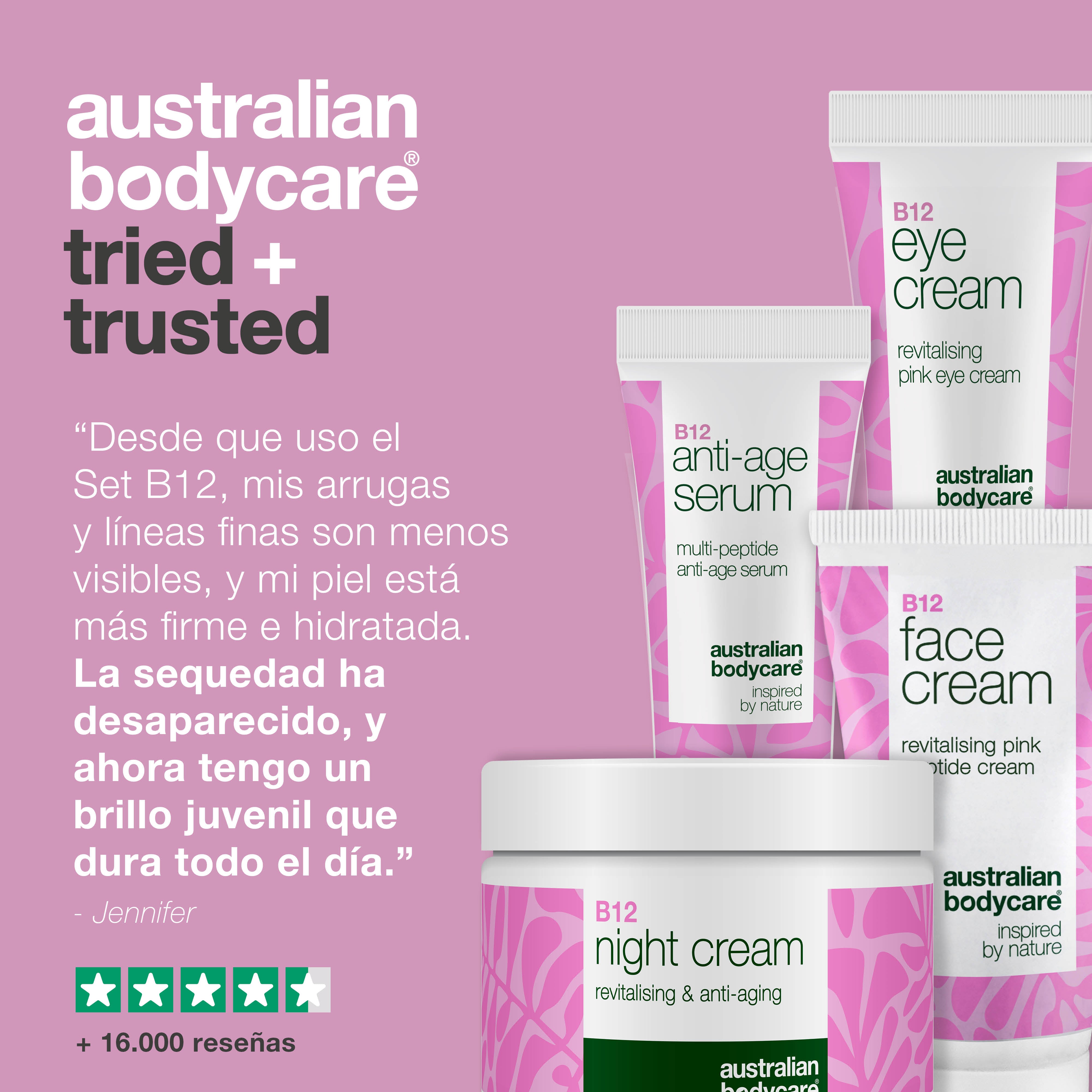 Set de cuidado de la piel con B12: reduce las arrugas para un brillo juvenil: 4 productos con B12 para beneficios antienvejecimiento. Consigue una piel más firme y joven.