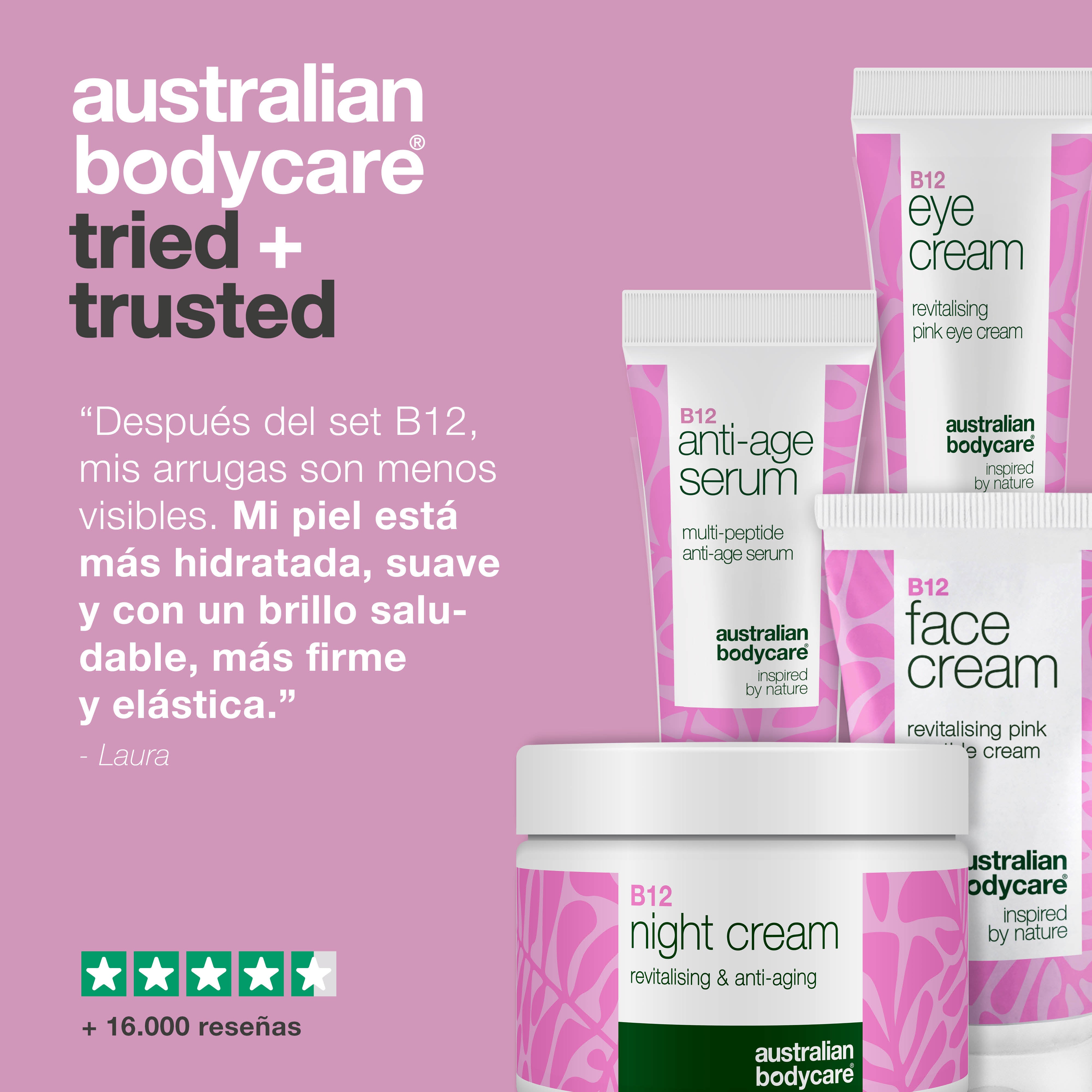 Set de Cuidado B12 – Reduce Arrugas y Aumenta Luminosidad — 4 productos con B12 para efecto anti-edad. Piel firme y juvenil.