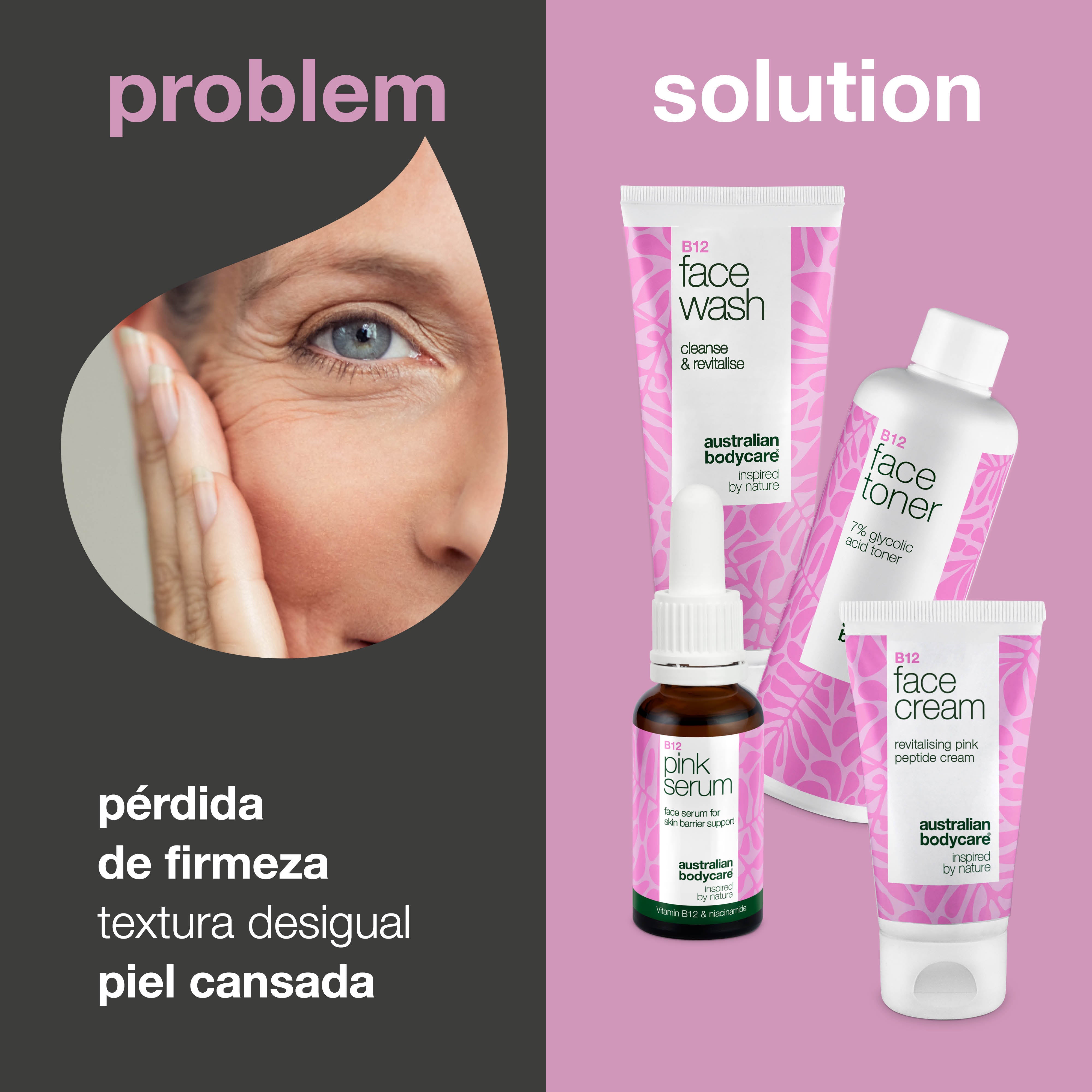 Cuidado completo de la piel con B12: revitalice su piel en la menopausia: revitalice la piel de la menopausia con nuestro conjunto de B12, restaurando la humedad y la elasticidad.