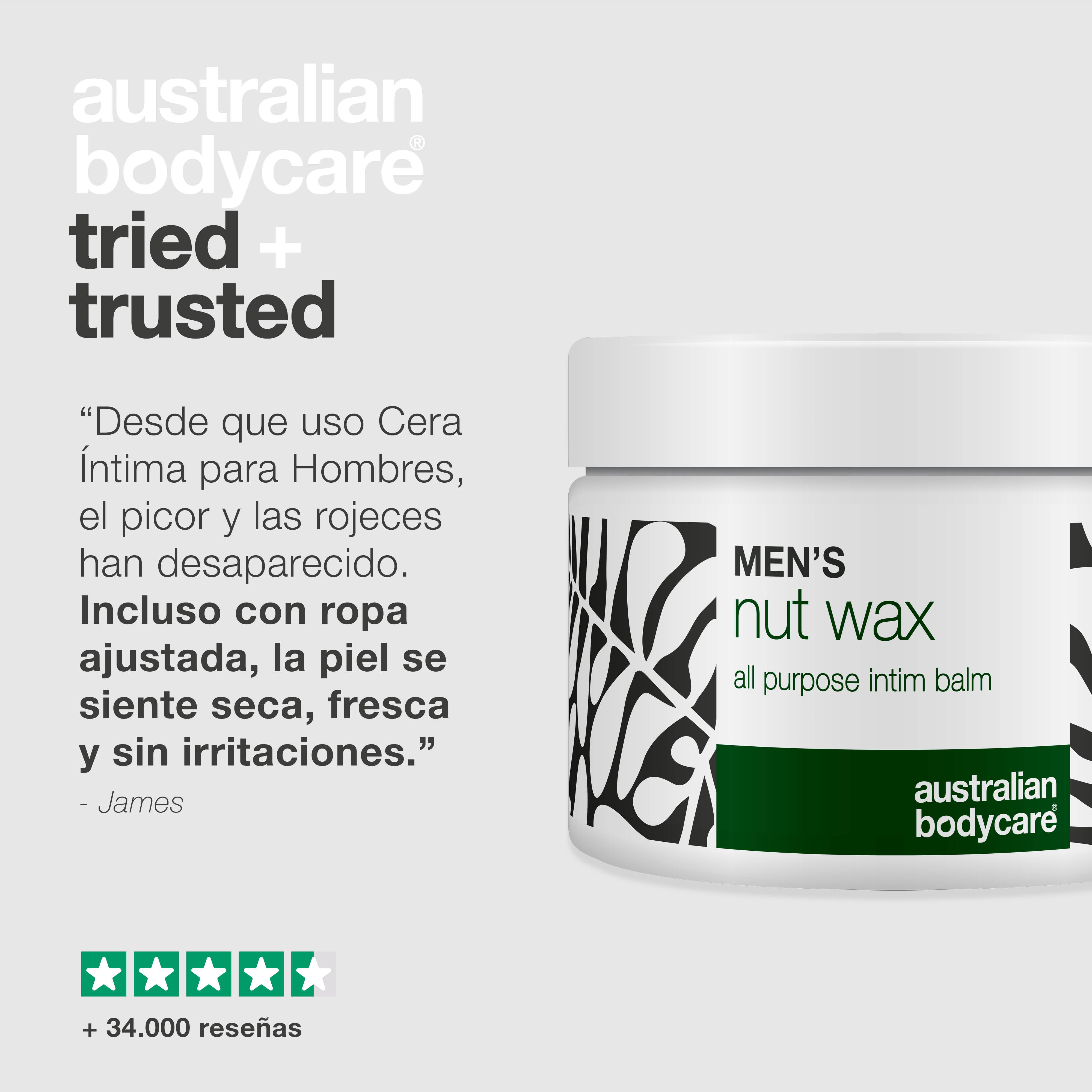 Bálsamo Íntimo para Hombres reduce sudor, fricción y mal olor. Cuida la piel sensible con manteca de karité, escualano y ingredientes calmantes.