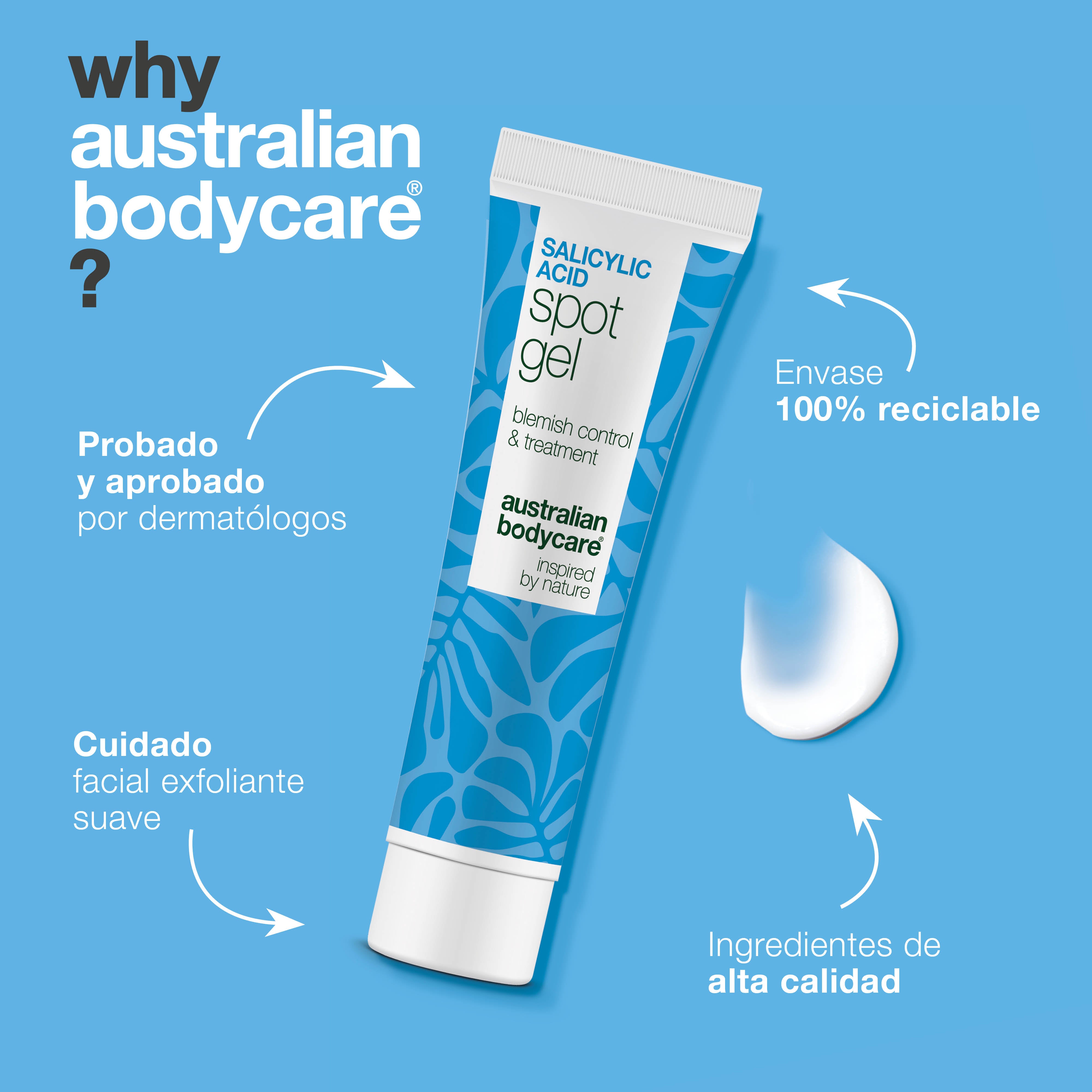 Gel puntual con ácido salicílico contra granos, puntos negros y rojeces – limpia y calma la piel