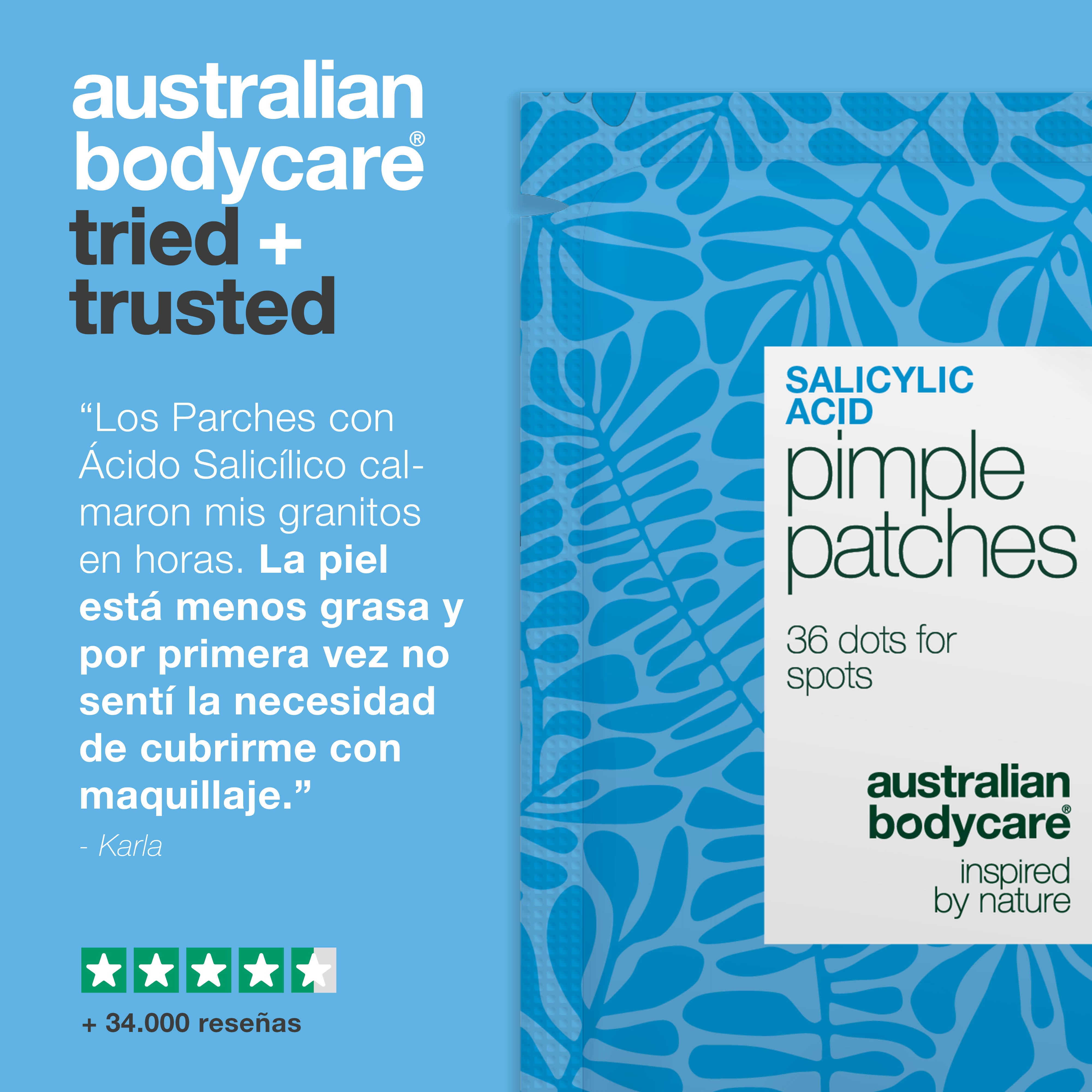 Parches para imperfecciones, enrojecimiento y exceso de sebo. Con ácido salicílico, Camellia Sinensis y ácido hialurónico.