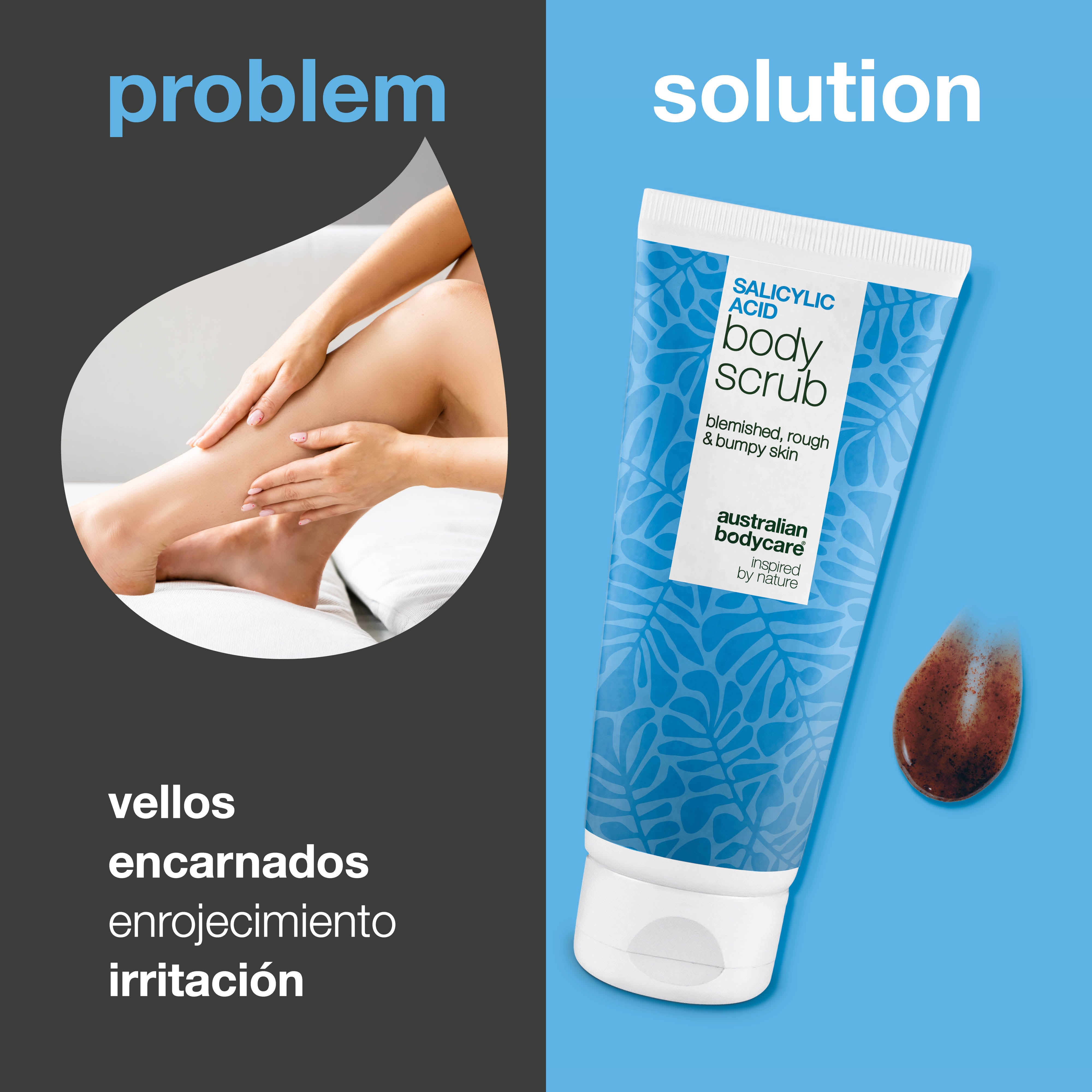 Shave Scrub deja la piel lisa y calmada tras el afeitado. Reduce vellos encarnados y rojeces. Ingredientes clave: Ácido salicílico, Ácido glicólico, Glicerina, Alantoína.