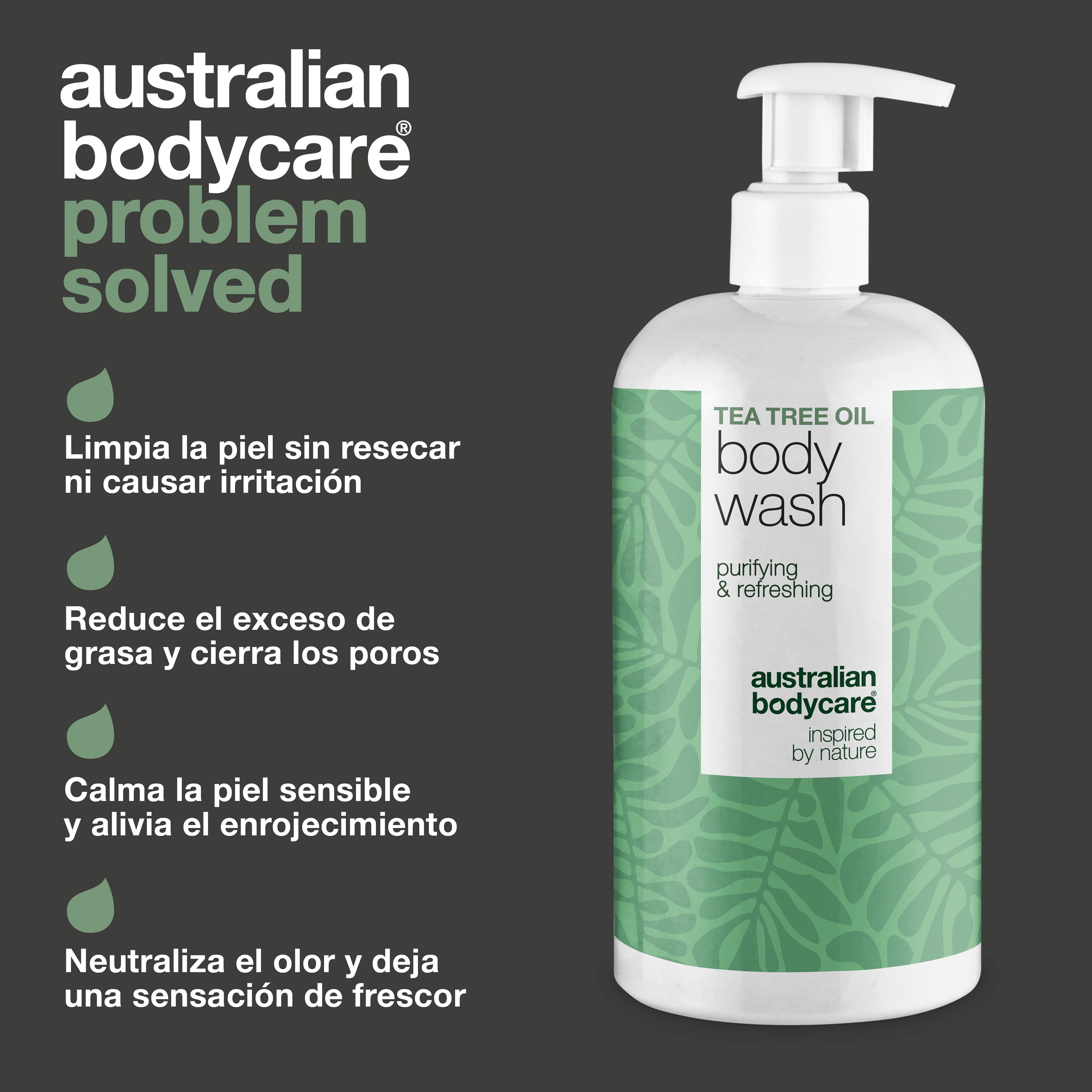 Gel corporal Tea Tree contra granos, olor corporal y picor – con Tea Tree Oil y Zinc PCA