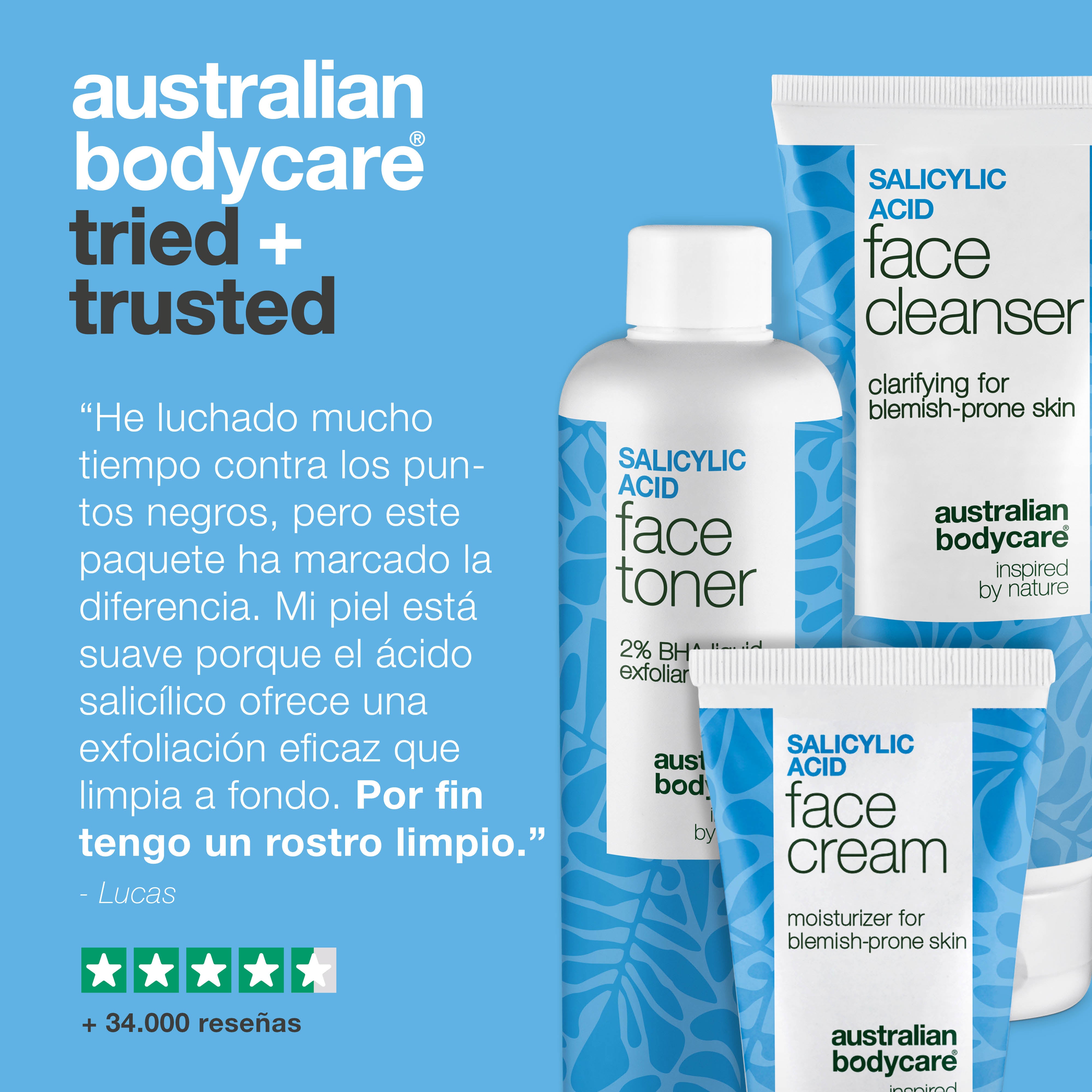 Set contra puntos negros y poros obstruidos con ácido salicílico – limpieza profunda para una piel uniforme