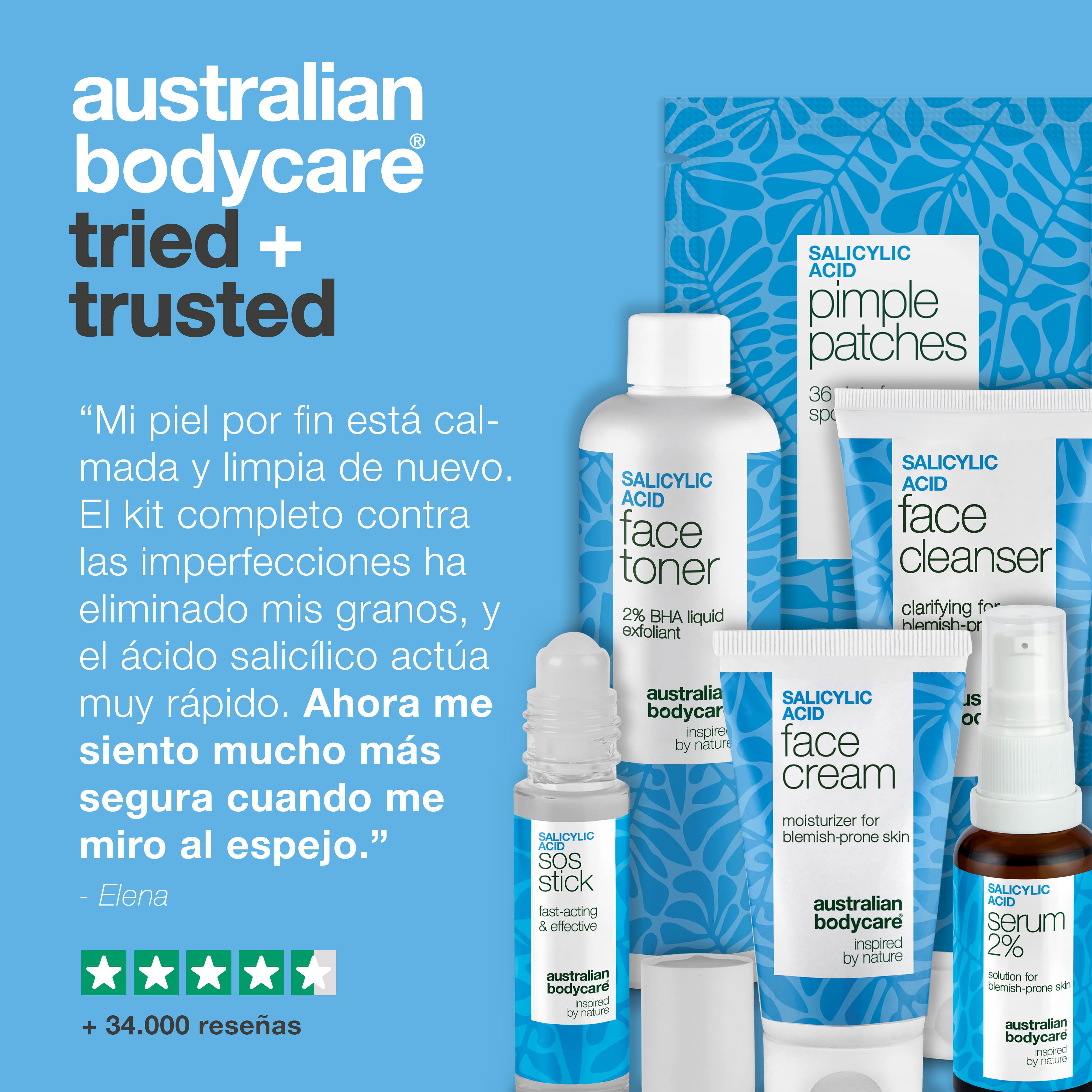 Set contra granos y piel con imperfecciones con ácido salicílico – limpia poros, reduce rojeces y previene brotes