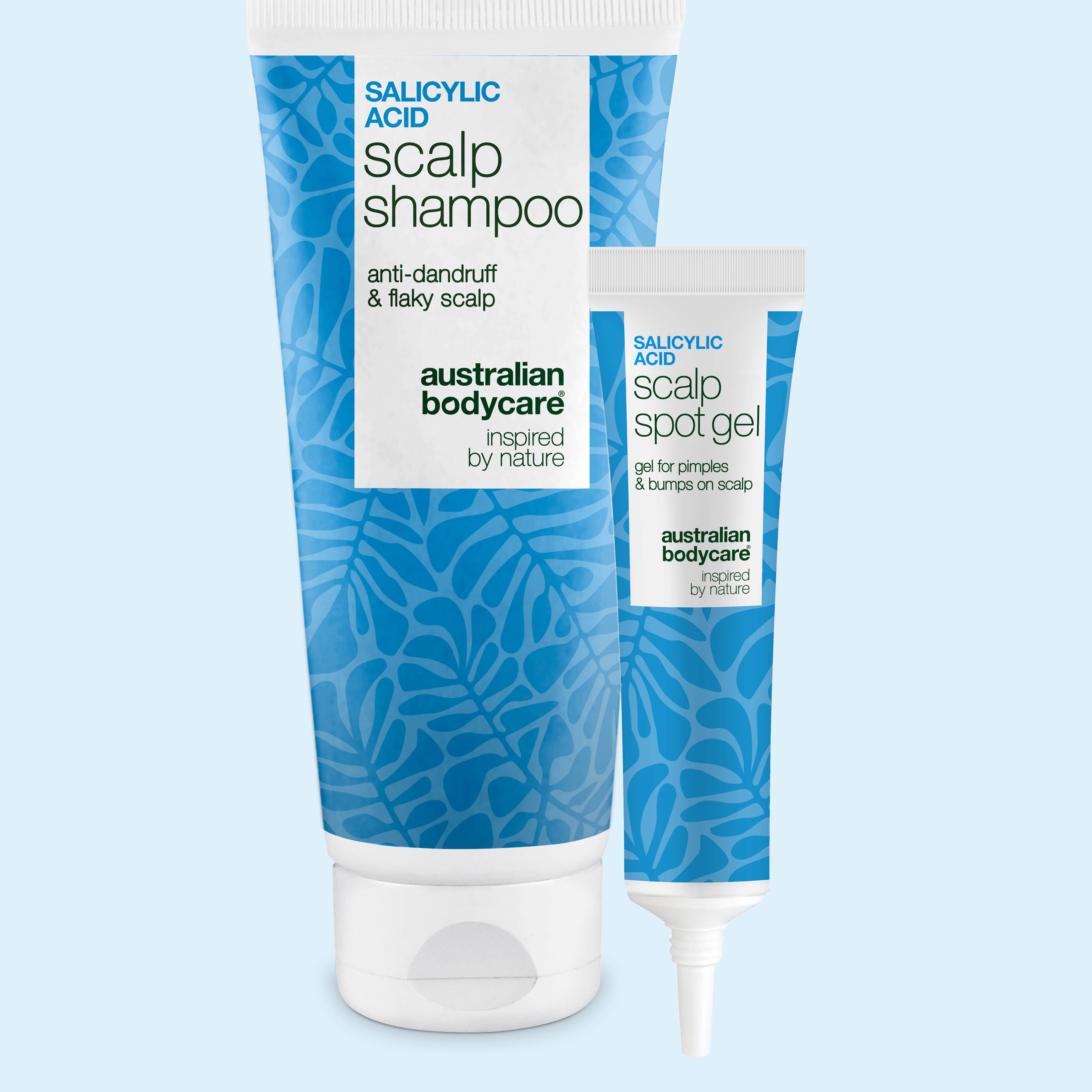 Set contra granos en el cuero cabelludo con champú de Ácido Salicílico y gel localizado de Australian Bodycare