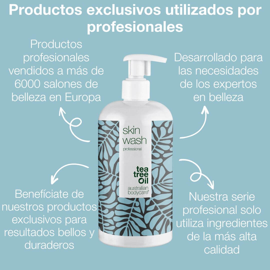 Profesional Skin Wash con aceite de árbol de té — Gel de ducha profesional contra las espinillas y la piel sucia