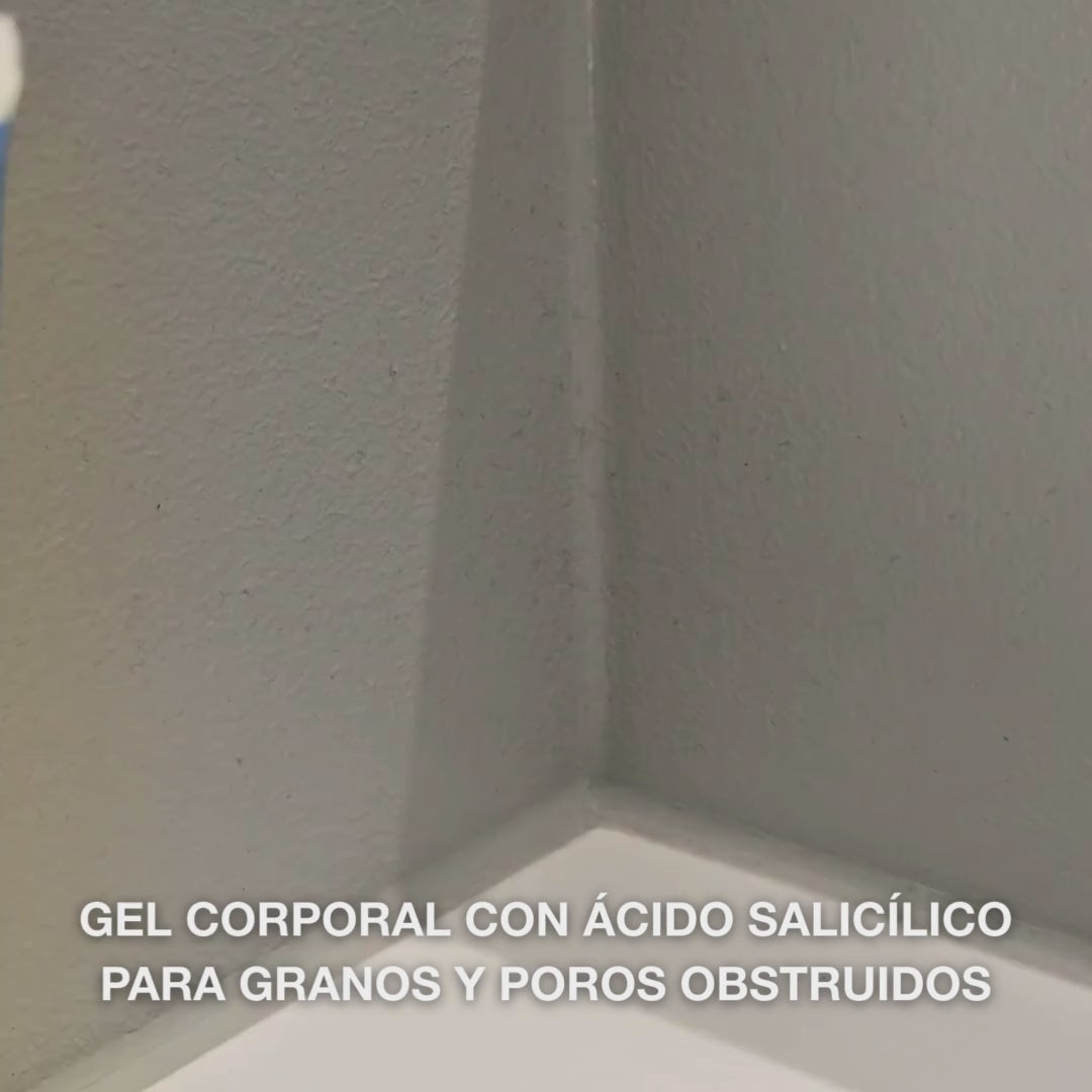 Gel de ducha con ácido salicílico para mejorar granos y textura corporal. Fórmula con ácido salicílico, niacinamida, zinc PCA y glicerina.