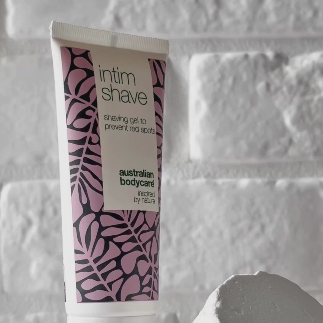 Gel de afeitado íntimo contra granitos rojos – previene vello encarnado tras la depilación – Australian Bodycare