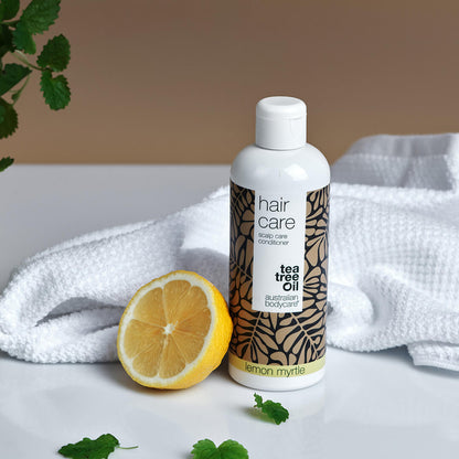 Scalp Pack con mirto de limón - 3 productos con aceite de árbol de té y mirto de limón para la caspa y el cuero cabelludo seco