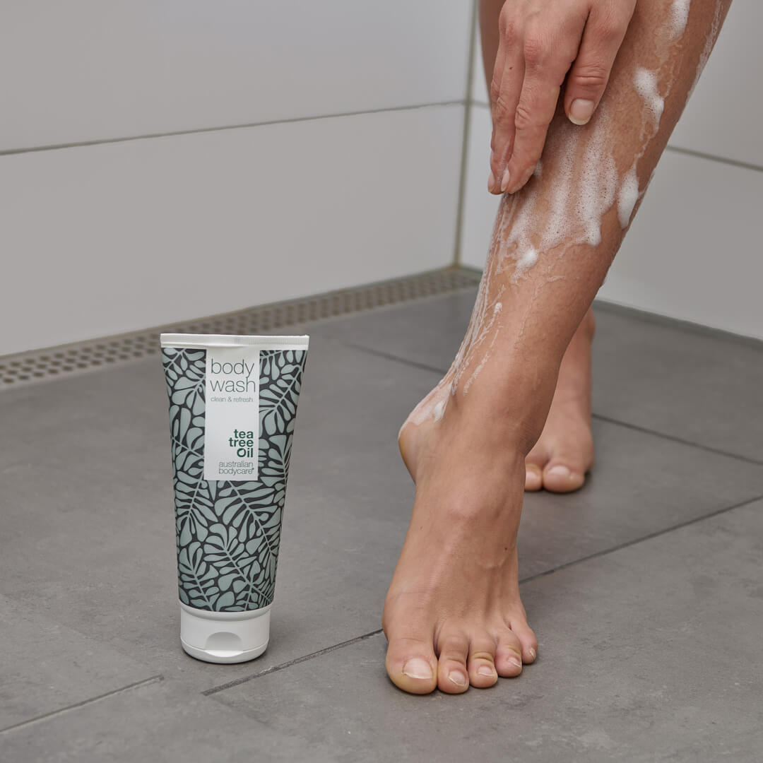 Gel de Ducha Refrescante — Con aceite de árbol de té 100% natural, limpia e hidrata tu piel.