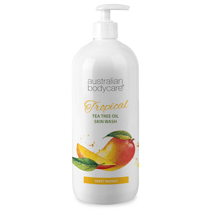 Profesional Tropical Skin Wash con mango - Gel de baño con aceite de árbol de té y mango para una piel limpia y sana