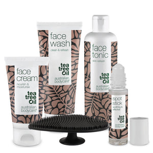 Paquete Facial con cepillo de limpieza facial - 5-Pack para la limpieza diaria de la piel manchada con granos